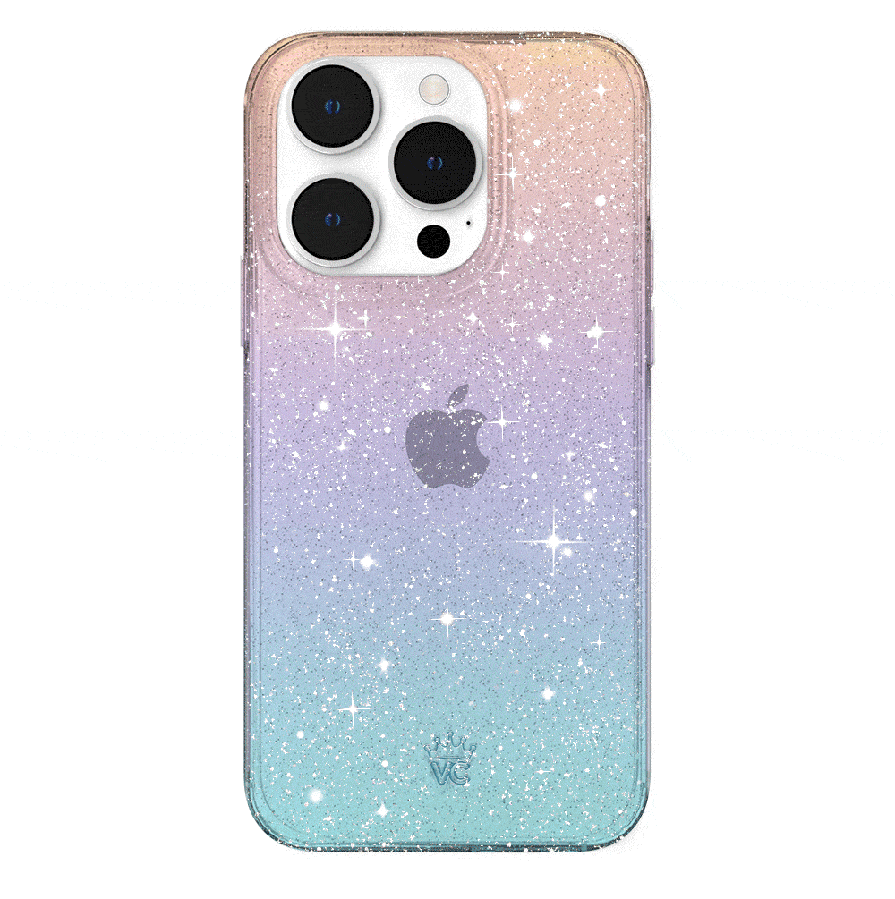 Ombre Stardust Glitter iPhone Case - Sparkling Protective Cover for iPhone 13/14/15 - Trendy Fashion Accessory for Women & Girls - Perfect for Parties, Daily Use & Gift Giving