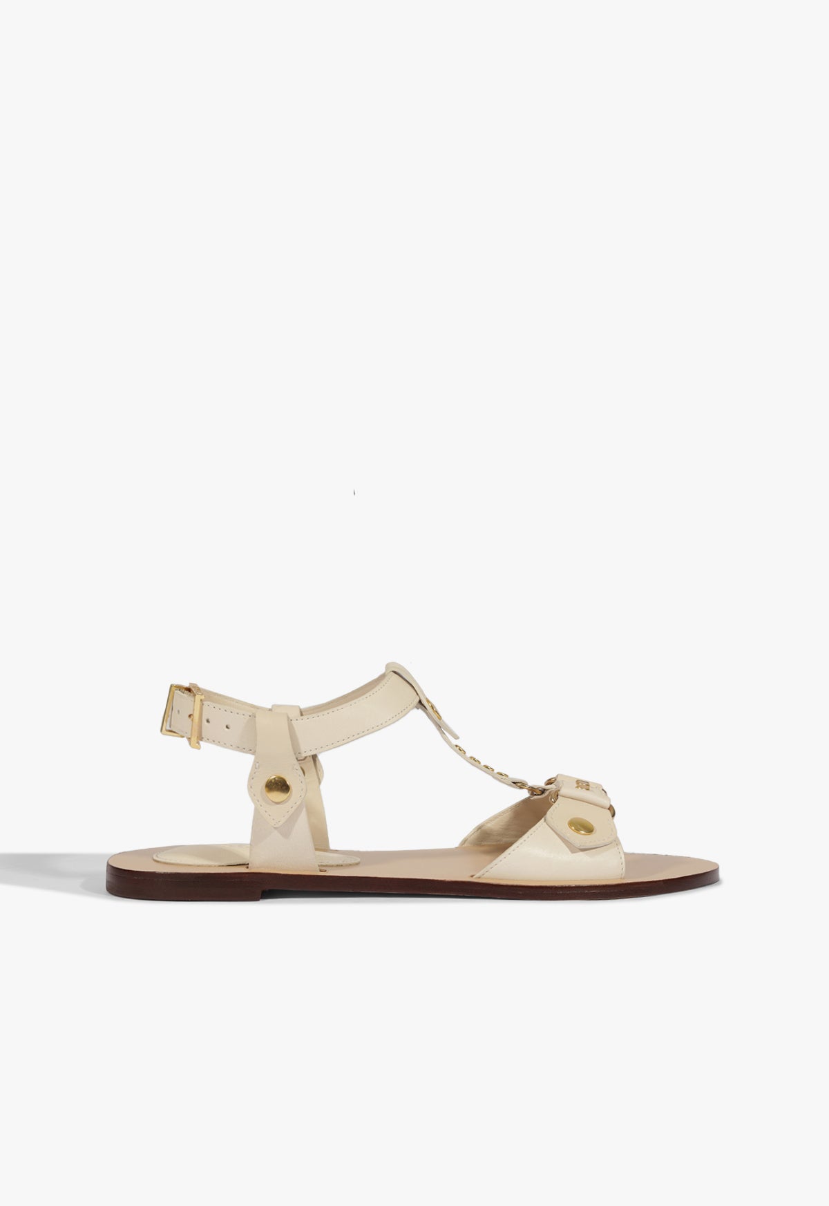 Stevie Women's White Leather Flat Sandals - Comfortable Casual Summer Sandals for Beach, Walking & Vacation