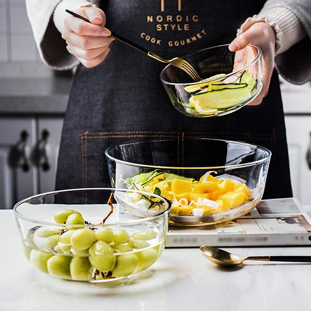 Heat-Resistant Tempered Glass Mixing Bowl Set - 3 Sizes (Small, Medium, Large) for Dinner, Appetizers, Fruit Salad & Desserts | Durable, Dishwasher Safe & Shatterproof | Perfect for Kitchen, Dining & Entertaining