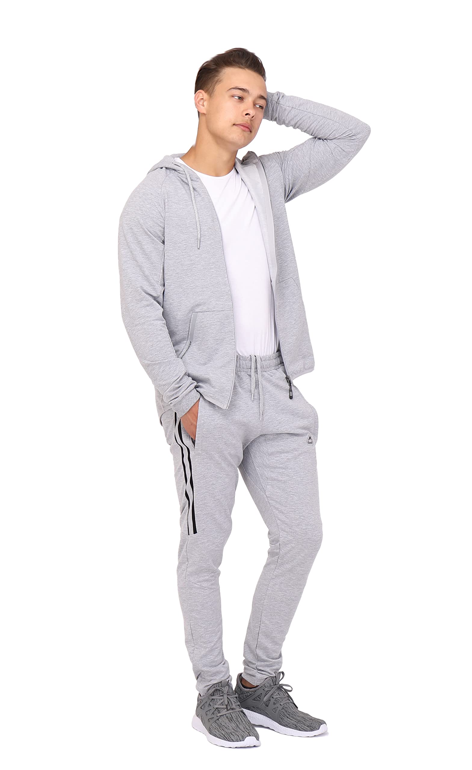 **Men's Tall Jogger Sweatpants - 33/36 Inseam Athletic Pants with Zipper Pockets - Comfortable & Stylish for Workout, Lounge & Casual Wear**