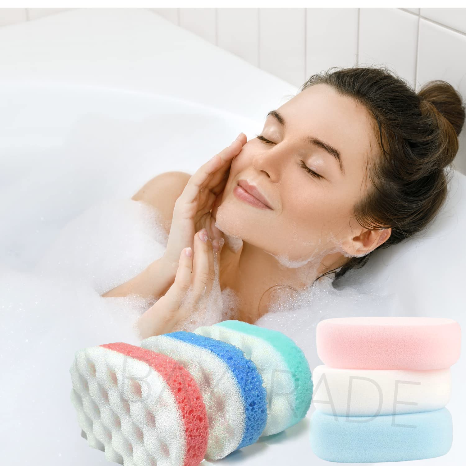 12 Pack Bath Sponges for Adults - 6 Exfoliating & 6 Smooth Shower Sponges | Soft & Rough Sides | Gentle Skin Care for Men, Women & Kids | Perfect for Daily Shower, Spa & Body Scrub