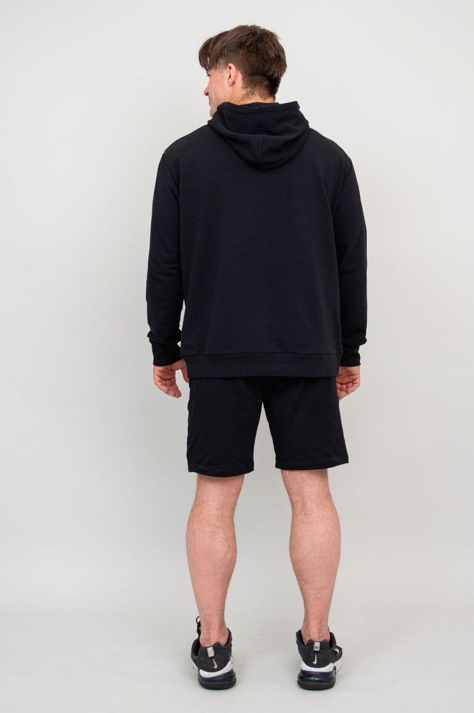 JoeJoe Men's Cotton Hoodie - Soft & Comfortable Black Pullover Sweatshirt for Casual Wear, Gym & Outdoor Activities