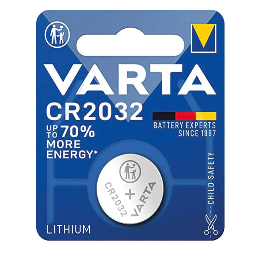Varta CR2032 Lithium Coin Battery - 3V Long-Lasting Power for Watches, Key Fobs, Calculators & Medical Devices