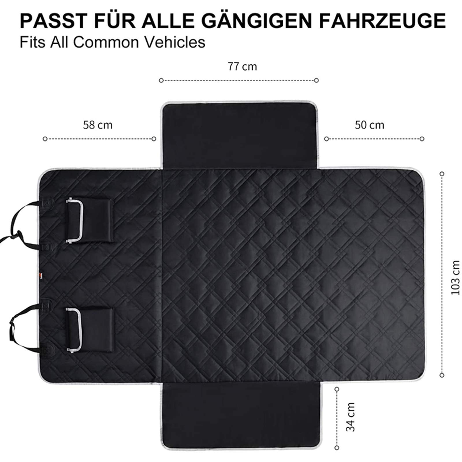 Waterproof Pet Cargo Liner for Cars & SUVs - Non-Slip Oxford Fabric Dog Trunk Mat with Bumper Protector | Universal Fit for Sedans, Vans & SUVs | Perfect for Travel, Camping & Daily Pet Transport