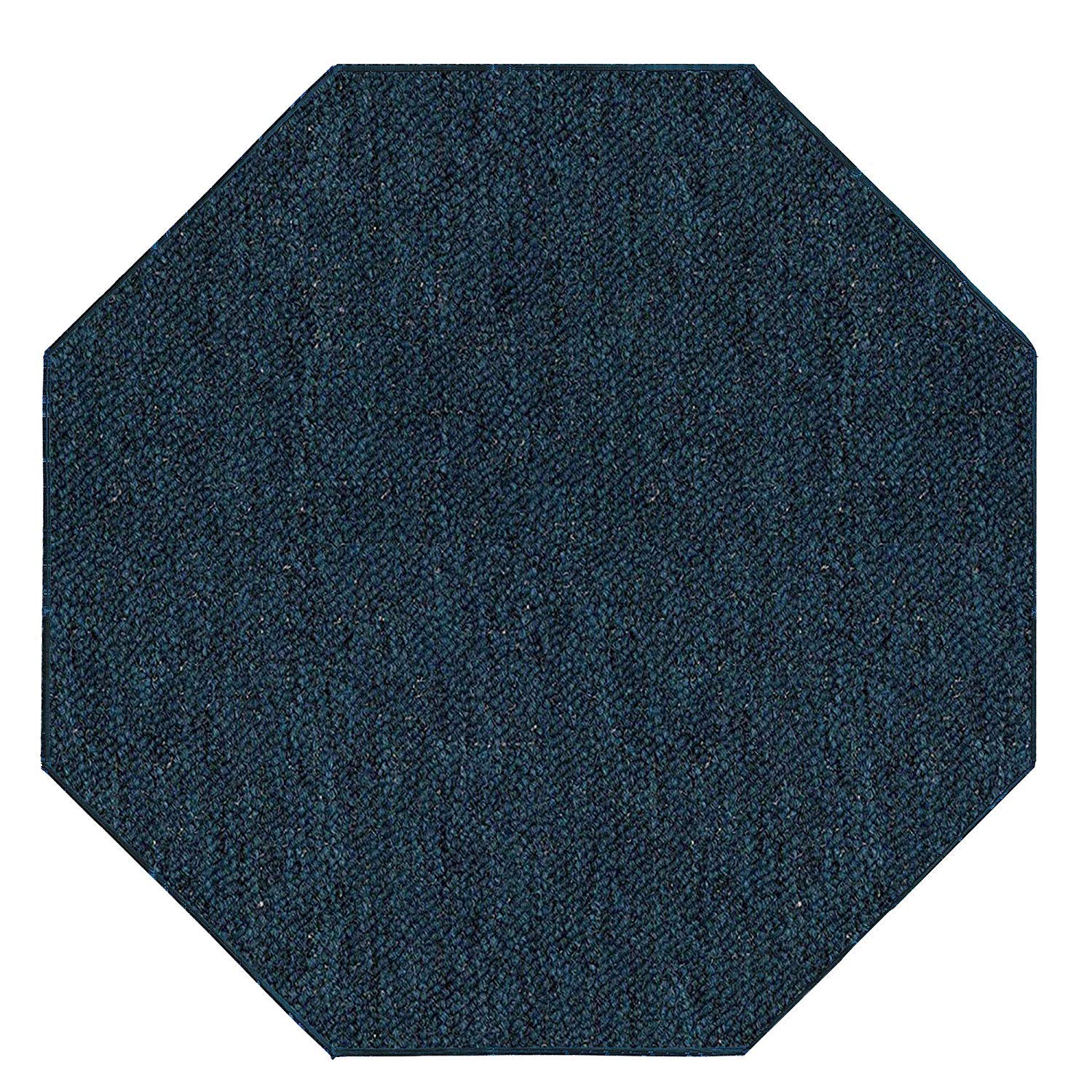 Premium Teal Octagon Area Rug 6' - Indoor Outdoor Commercial Use for Living Room, Bedroom, Patio & Office