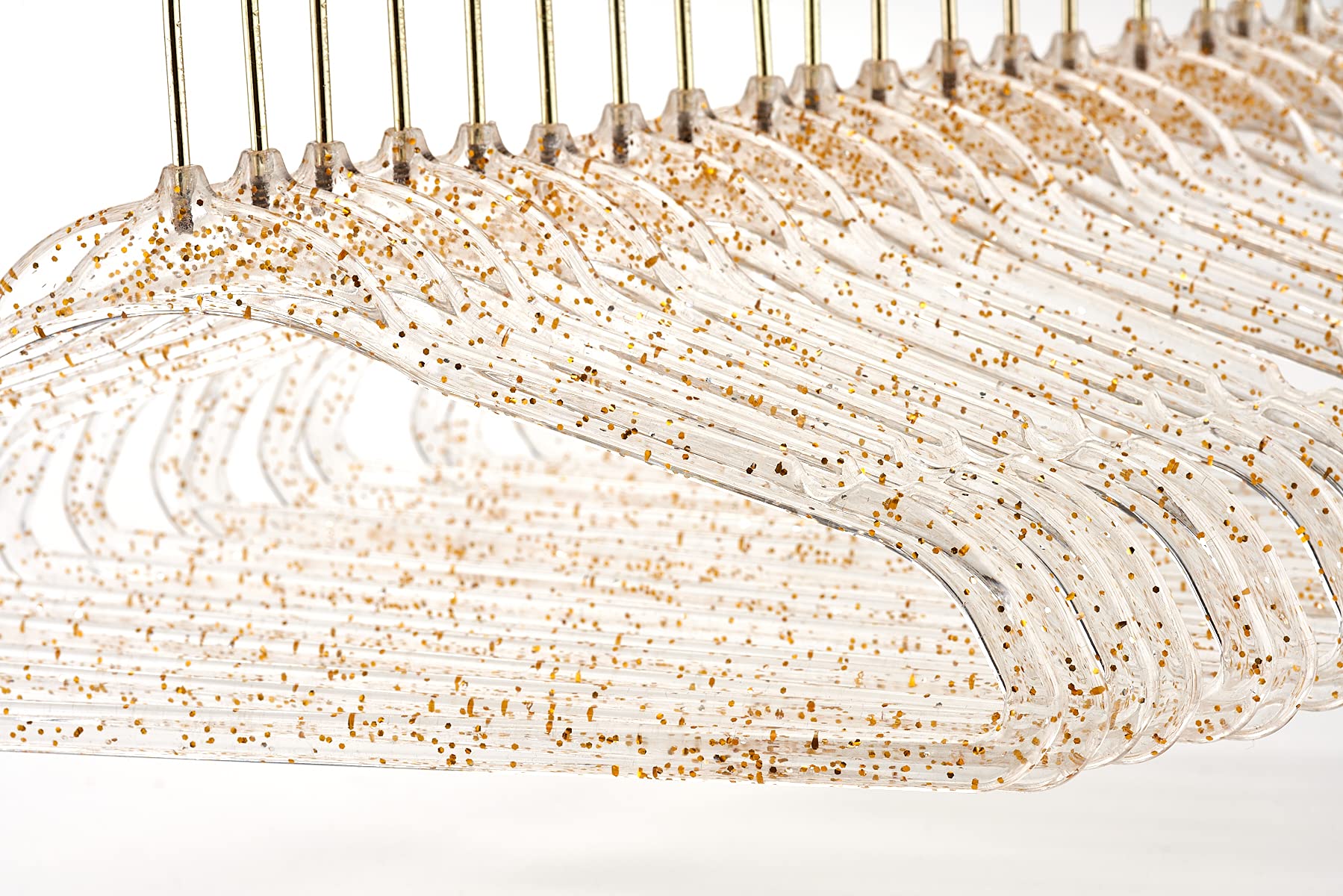 20 Pack Premium Heavy Duty Glitter Acrylic Baby Hangers - Space Saving Non-Slip Clothes Hangers with Gold Hook for Nursery, Closet & Travel - Elegant Baby Clothes Organizer for Toddlers & Infants