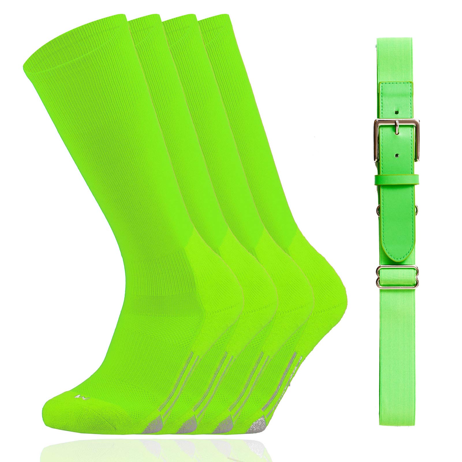 Youper Youth Baseball Softball Belt and Socks Combo Set - 2 Pairs of Socks + 1 Adjustable Belt for Kids & Teens - Perfect for Little League Games, Practice & Team Uniforms