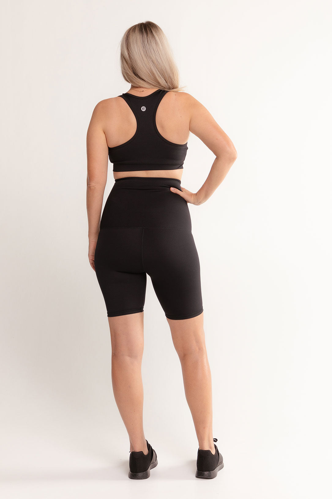 Postpartum Recovery Bike Shorts for Women - High Waisted Black Maternity Cycling Shorts - Comfortable & Breathable for Post Pregnancy Workouts, Yoga & Daily Wear