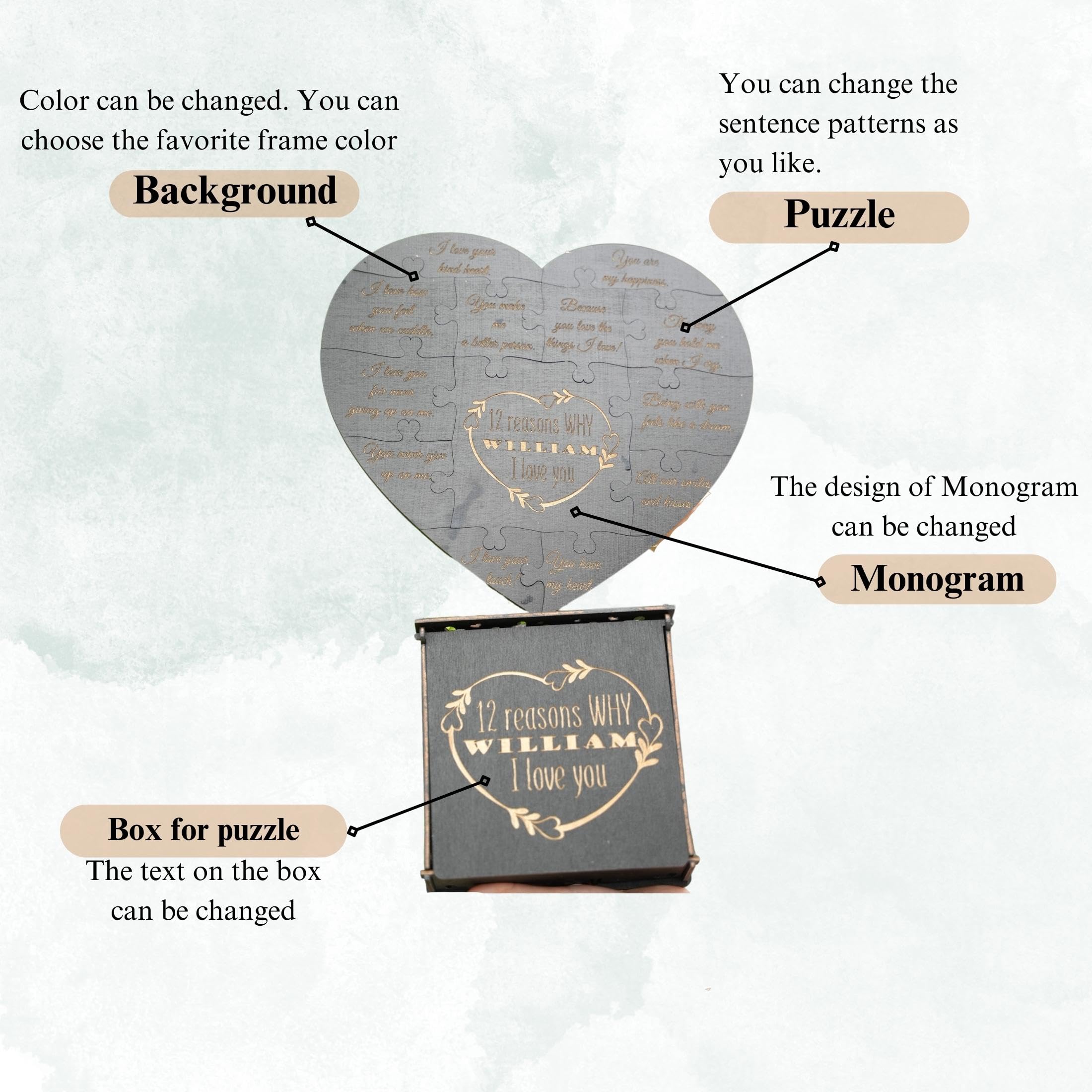 Personalized Wooden 'Reasons Why I Love You' Gift - Romantic Anniversary & Birthday Present for Husband, Wife, Boyfriend, Girlfriend - Best Friend Keepsake for Christmas, Valentine's Day & Special Occasions - Perfect for Home Decor, Wedding Anniversaries & Couples Gifts