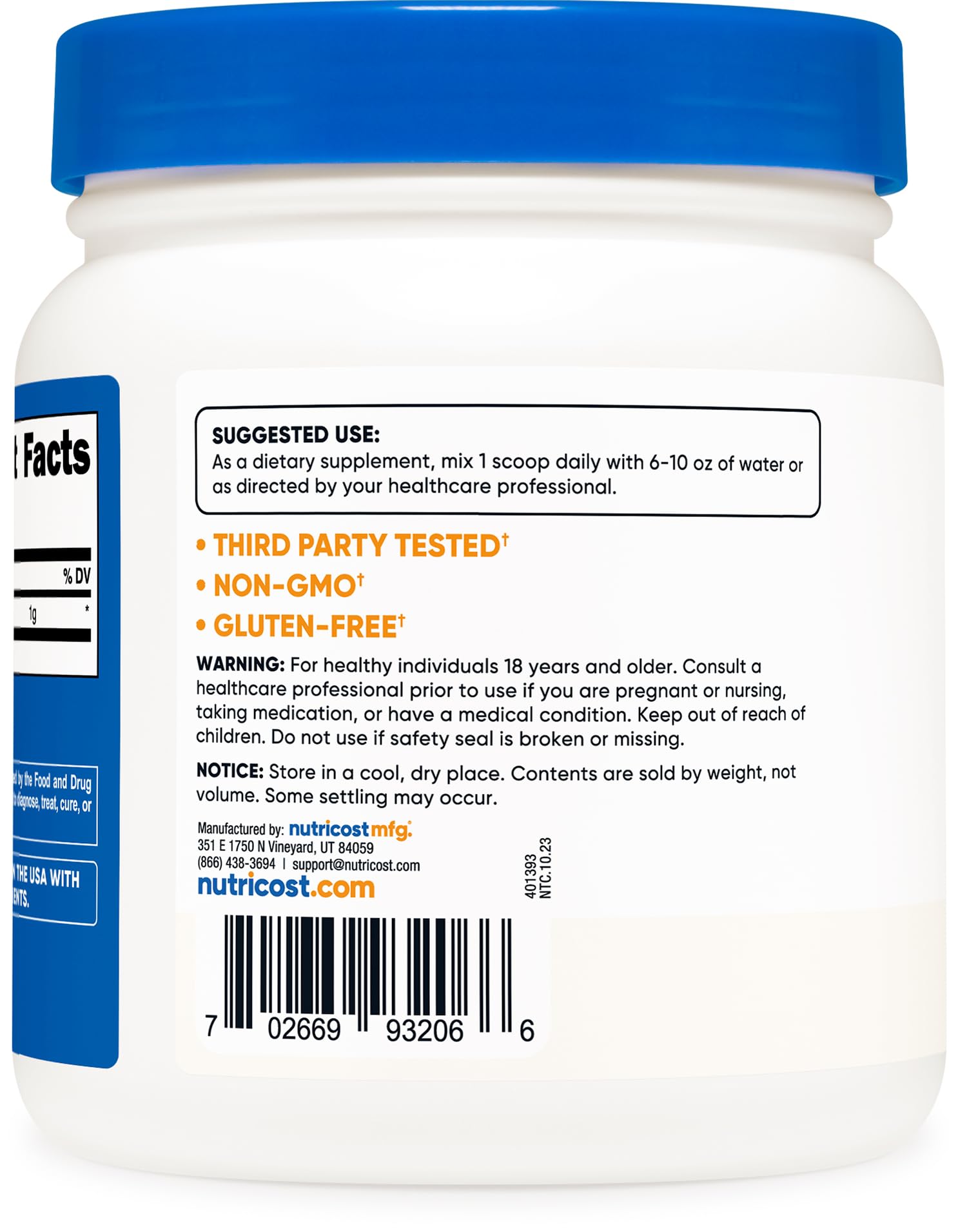 Nutricost Pure MSM Powder 500g (Methylsulfonylmethane) - Dietary Supplement for Joint Health, Skin & Hair Care - Supports Mobility & Collagen Production - Ideal for Athletes & Wellness Enthusiasts