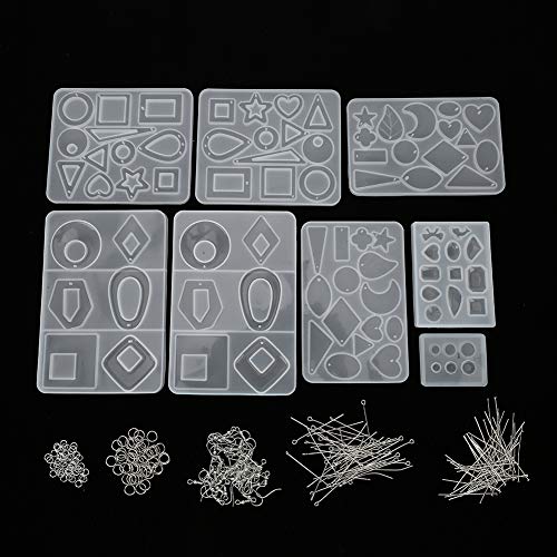 248pcs Silicone Resin Mold Set for Jewelry Making - DIY Earrings, Pendants & Necklace Casting Molds - Epoxy Craft Molds for DIY Jewelry, Home Decor & Gift Making (Perfect for Handmade Crafts, Wedding Accessories & Party Favors)