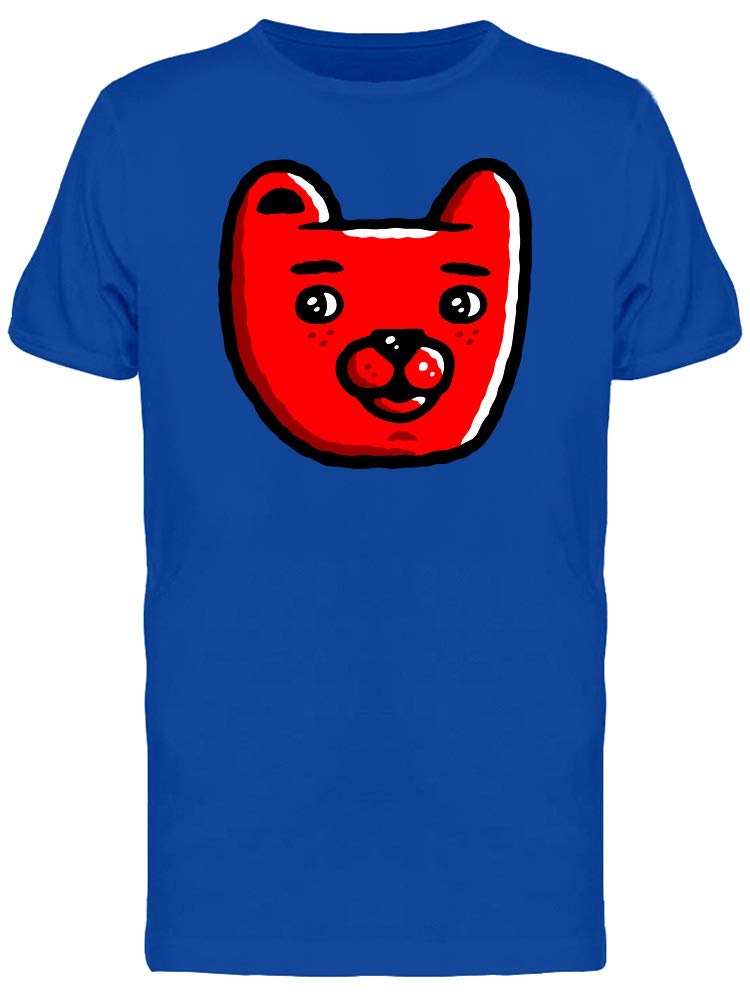 Red Bear Head Cartoon T-Shirt for Men - Casual Graphic Tee for Streetwear, Lounge & Everyday Wear