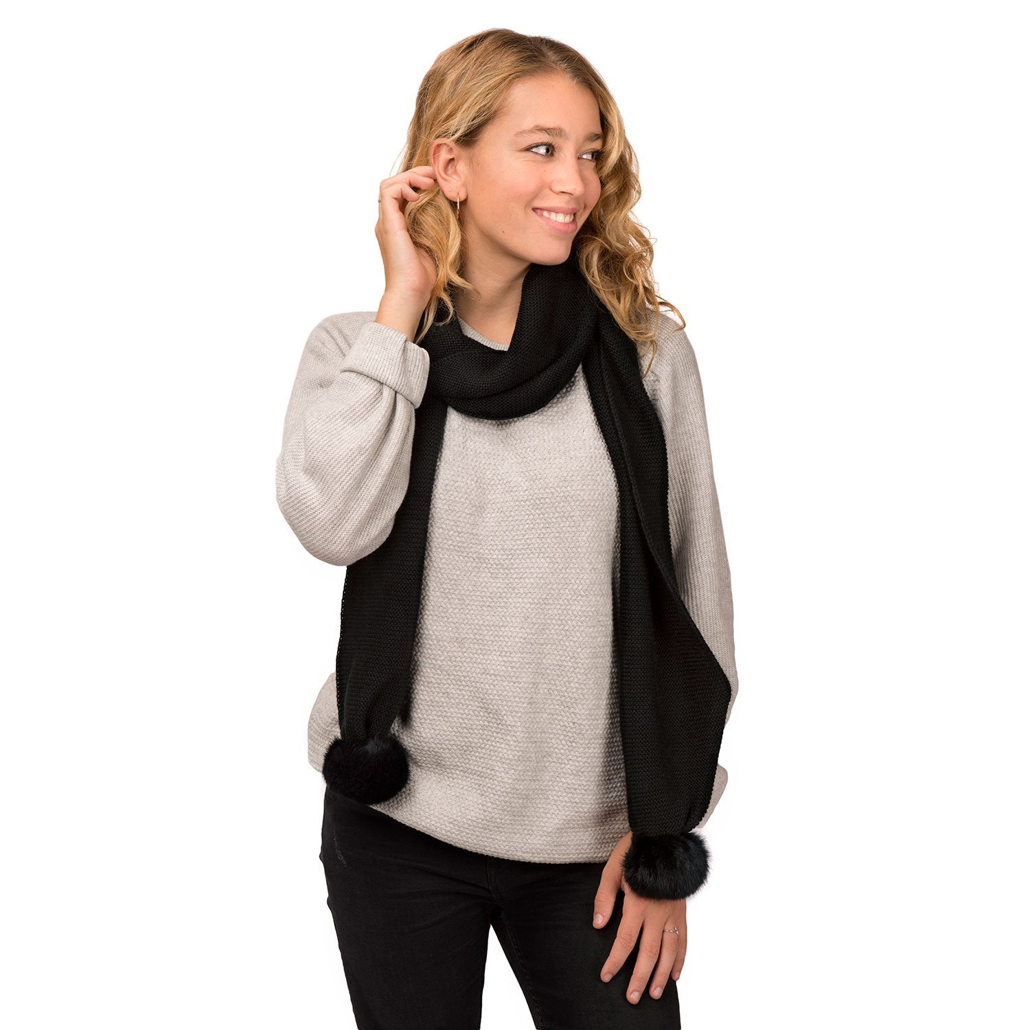 Sofia Black Scarf - Soft & Stylish Winter Accessory for Women - Perfect for Cold Weather, Outfits & Gifts