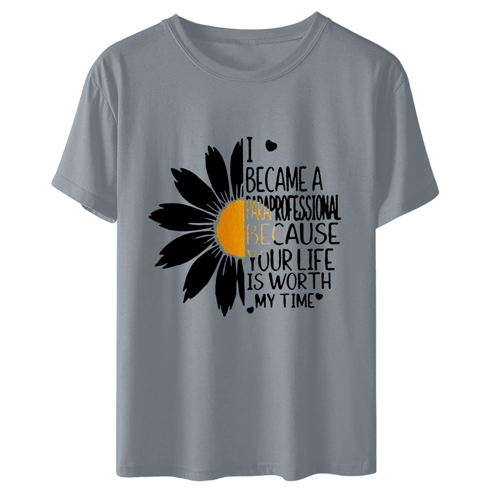 **Ausyst Women's Summer Short Sleeve T-Shirt - Round Neck Casual Pullover Top with Teacher's Day Print - Perfect for Gifts, Teaching, and Everyday Wear**