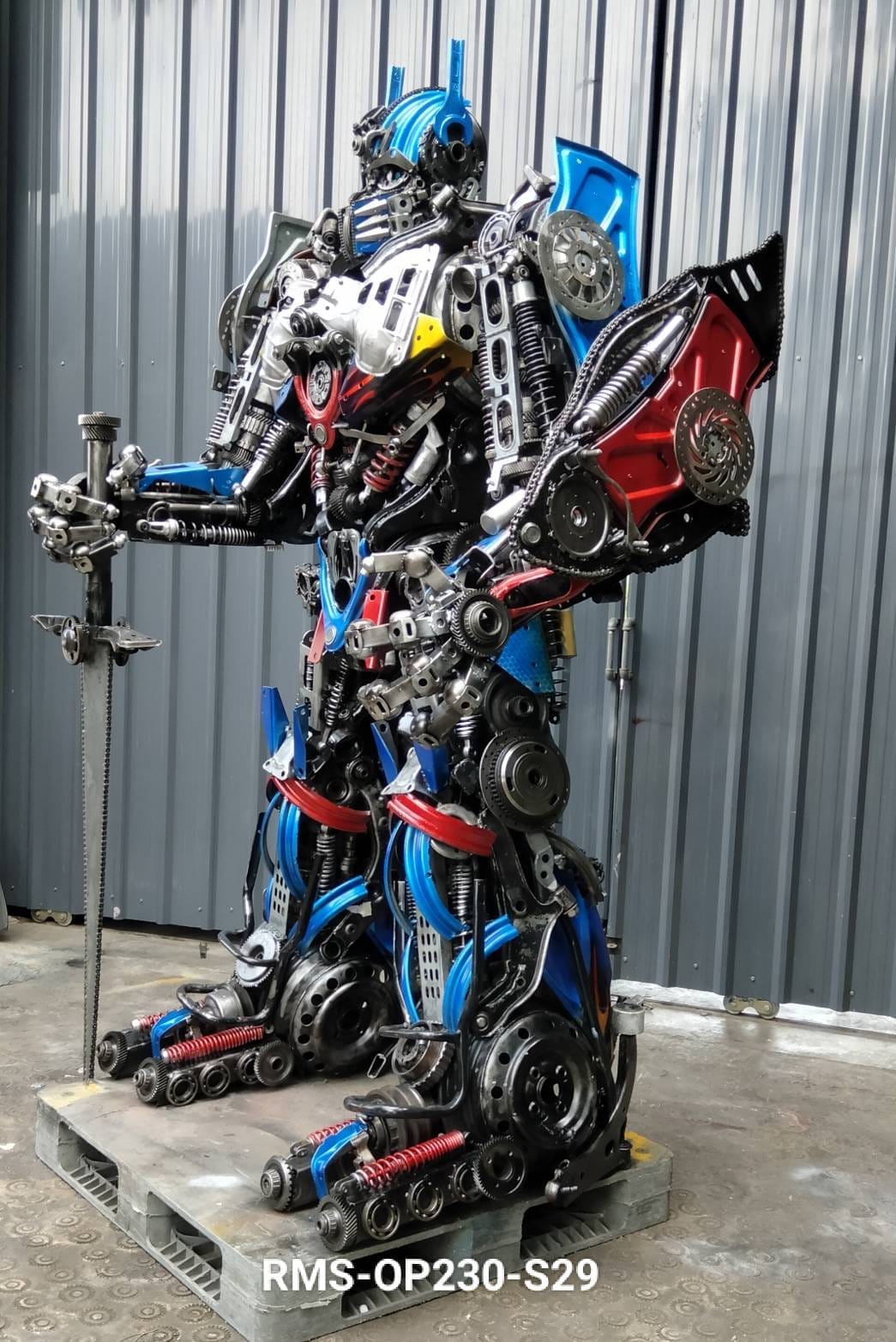 Optimus Prime Inspired Recycled Metal Art Sculpture - Transformers Collectible Home Decor for Fans & Geeks - Perfect for Office Desk, Man Cave, or Gift Idea