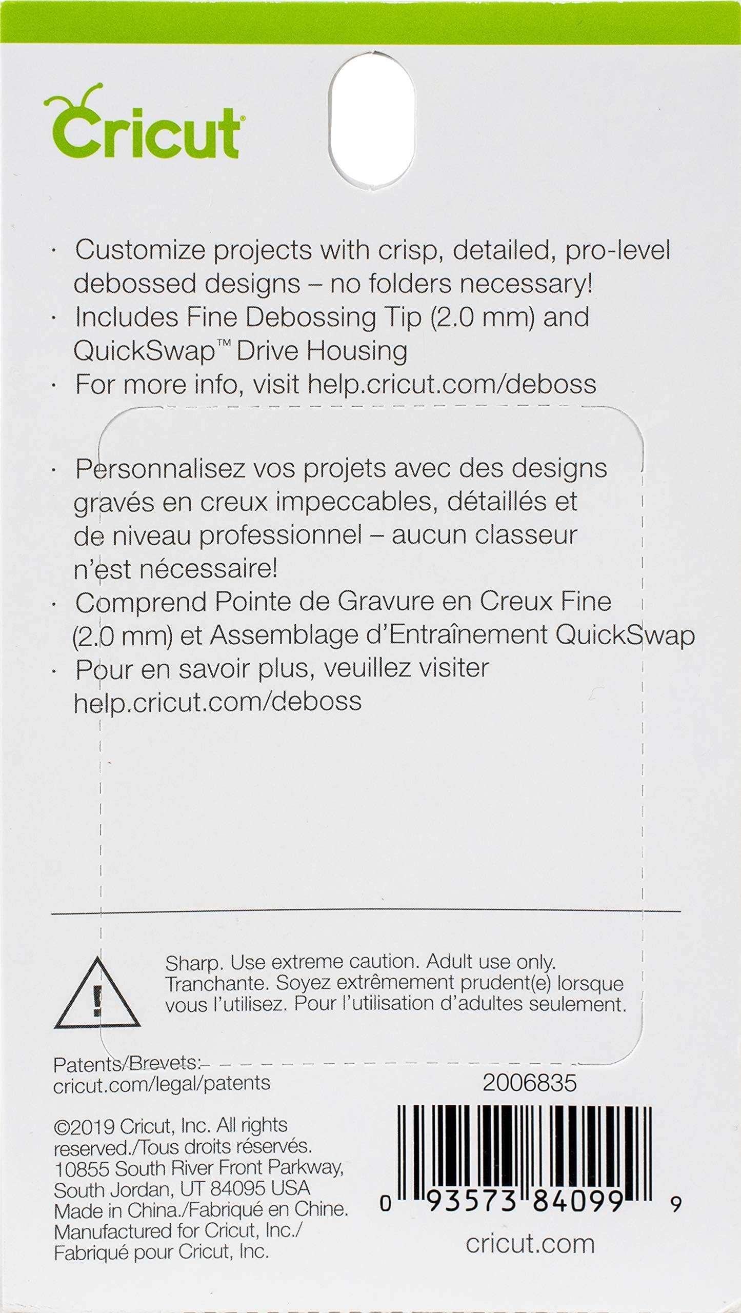 Cricut Fine Debossing Tip with QuickSwap Housing - Rolling Ball Tip for Thick Foil, Cardstock & Materials - Compatible with Cricut Maker - Perfect for Personalized Crafts, DIY Greeting Cards & Home Decor Projects
