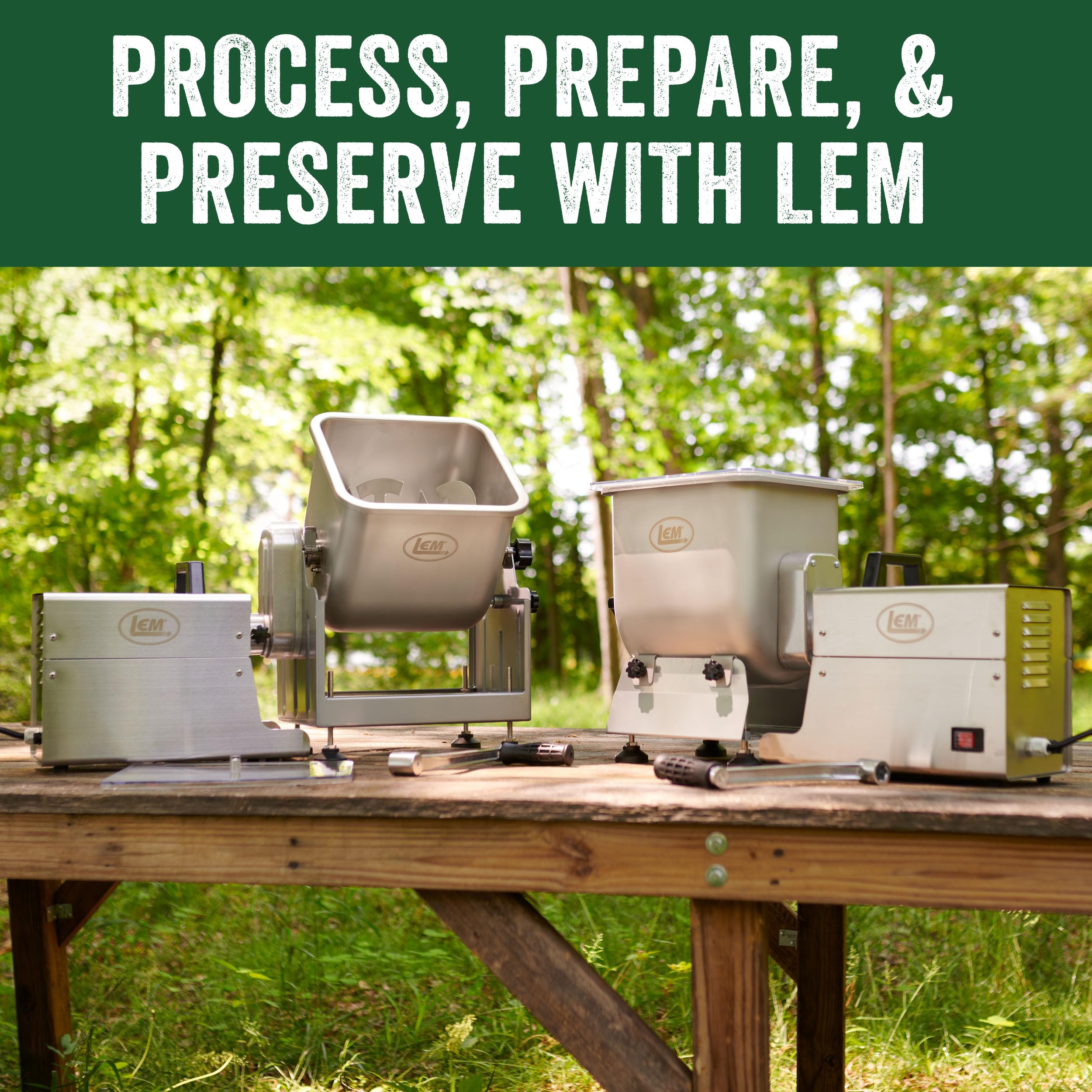 LEM Products BigBite 25 lb Stainless Steel Meat Mixer for Sausage & Ground Meat - Heavy Duty Fixed Position Design - Perfect for Home Butchering & Commercial Use (Motor/Grinder Sold Separately)