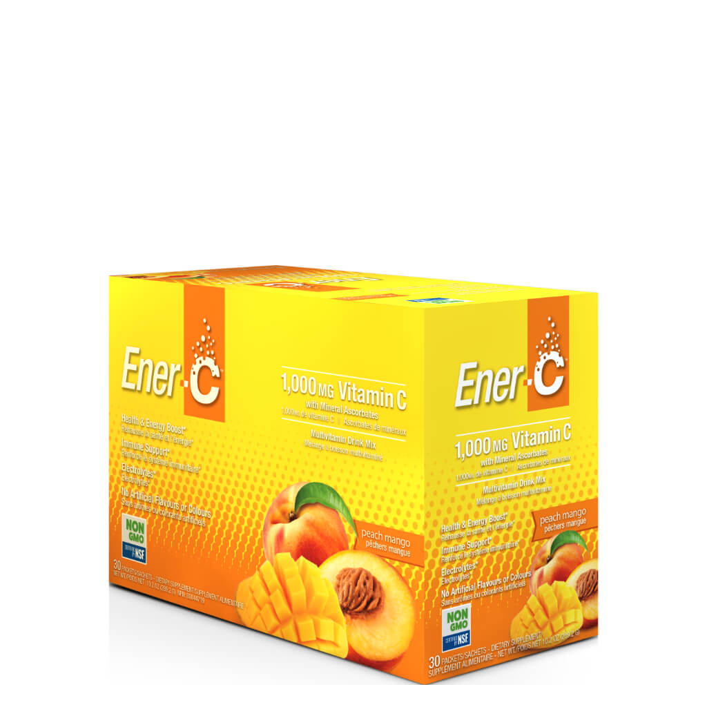 Ener C Multivitamin Drink Mix - Peach Mango Flavor | Immune Support, Vitamin C & Electrolytes | Great for Travel, Workout & Daily Hydration