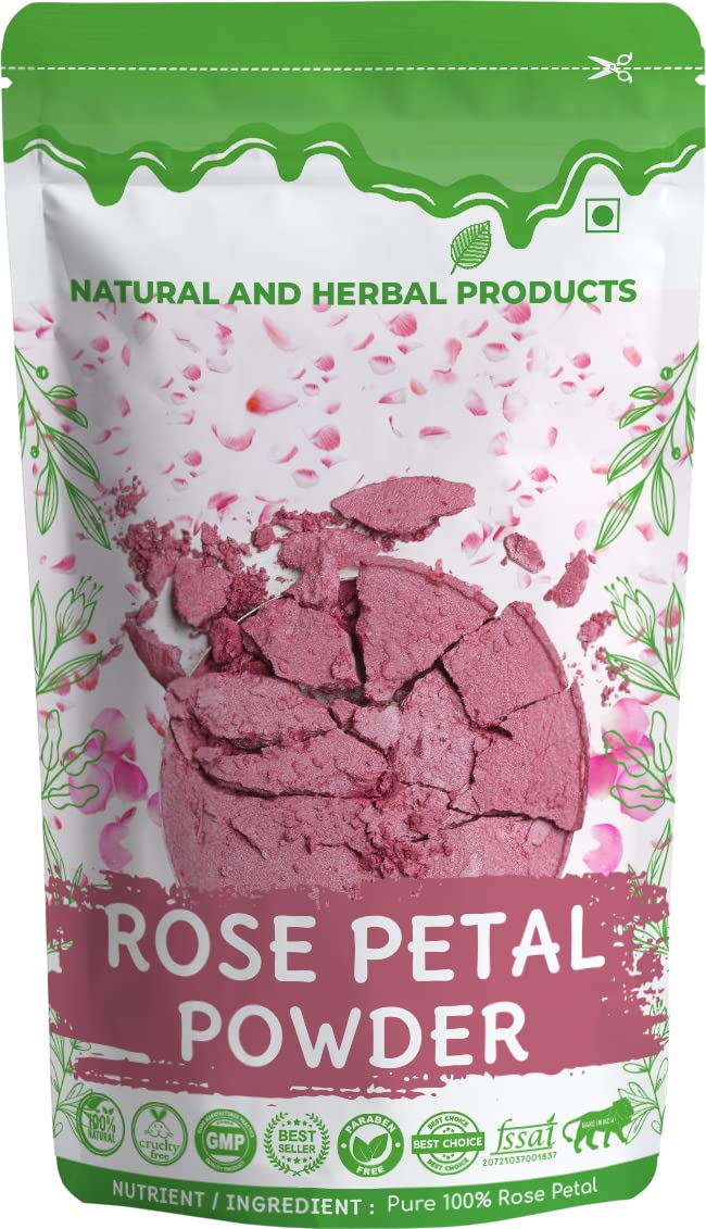 100% Pure Rose Petal Powder (Rosa Centifolia) for Skin Whitening & Brightening | Natural Face Mask & Hair Care | Edible & Drinkable | Baby Bath Safe - 100g | Perfect for DIY Skincare, Herbal Tea & Relaxing Baths