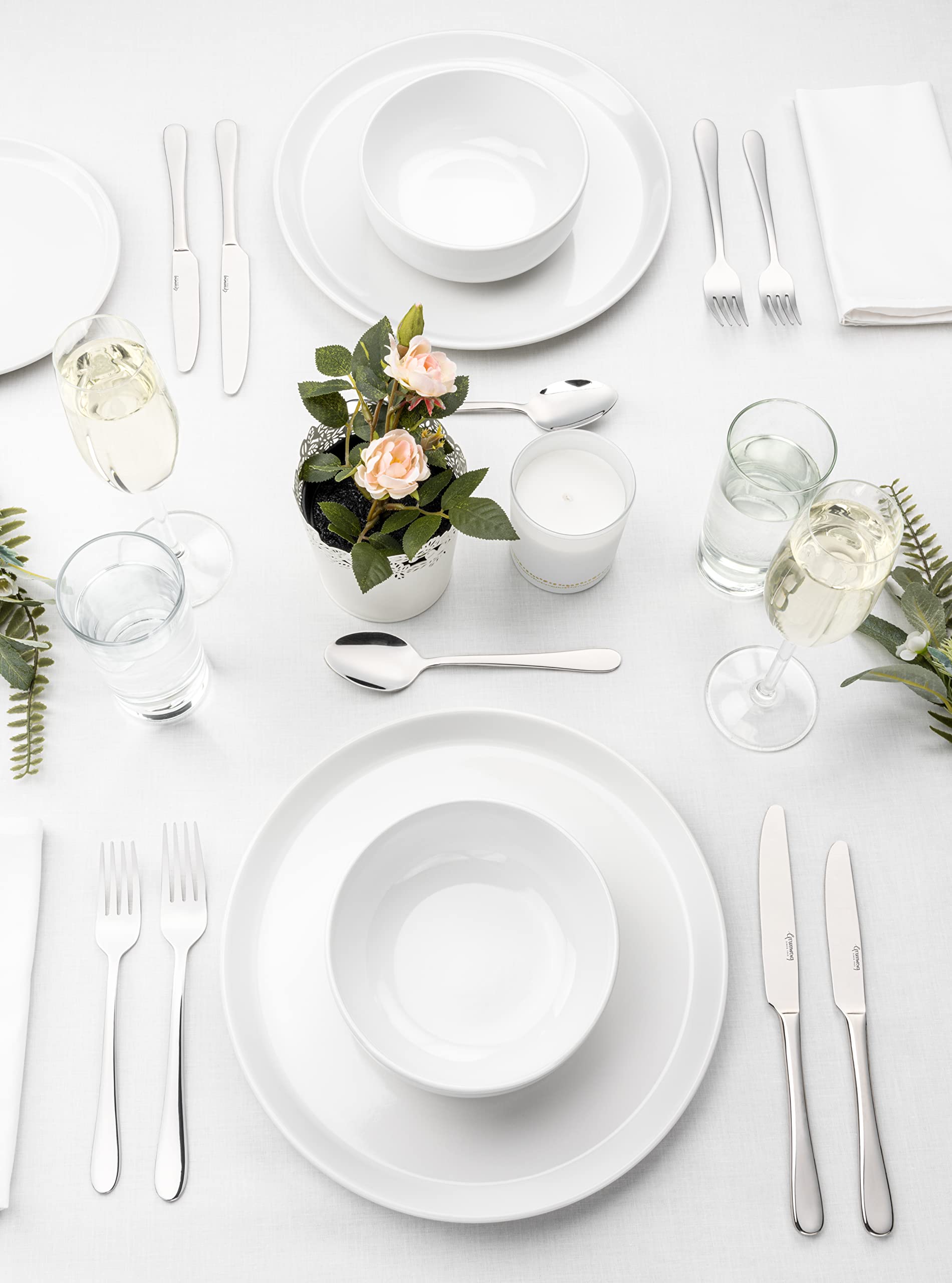 Premium 5-Piece Stainless Steel Utensil Set - Includes Spoons, 2 Serving Forks & Pie Server - Elegant Silver Finish - Standard UK Cutlery Sizes - Perfect for Dinner Parties, Buffets & Holiday Gatherings