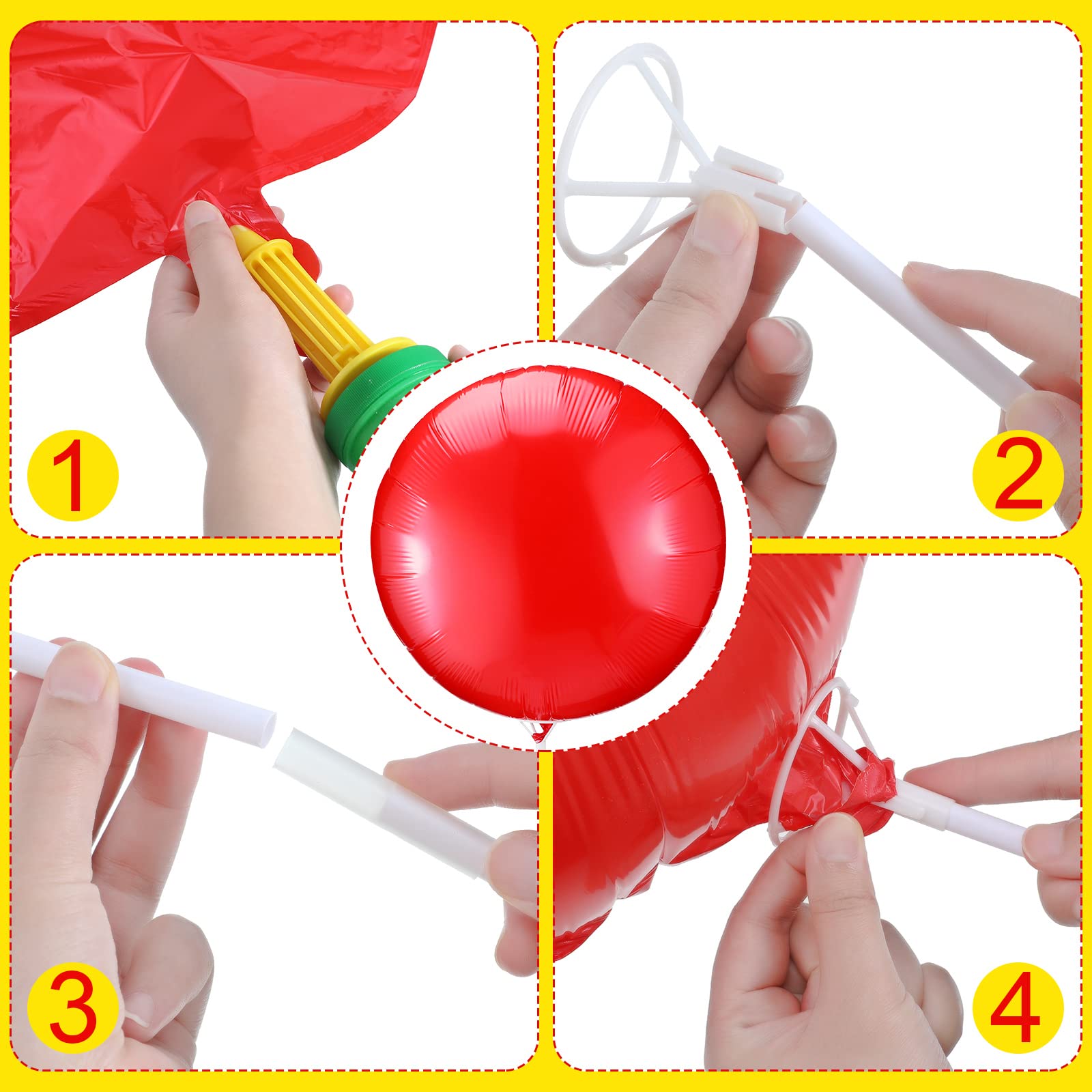 5 Pack Halloween Balloon Decorations Kit - Reusable Balloons with Removable Clips & Poles for Halloween Party, Yard Display, and Spooky Home Decor