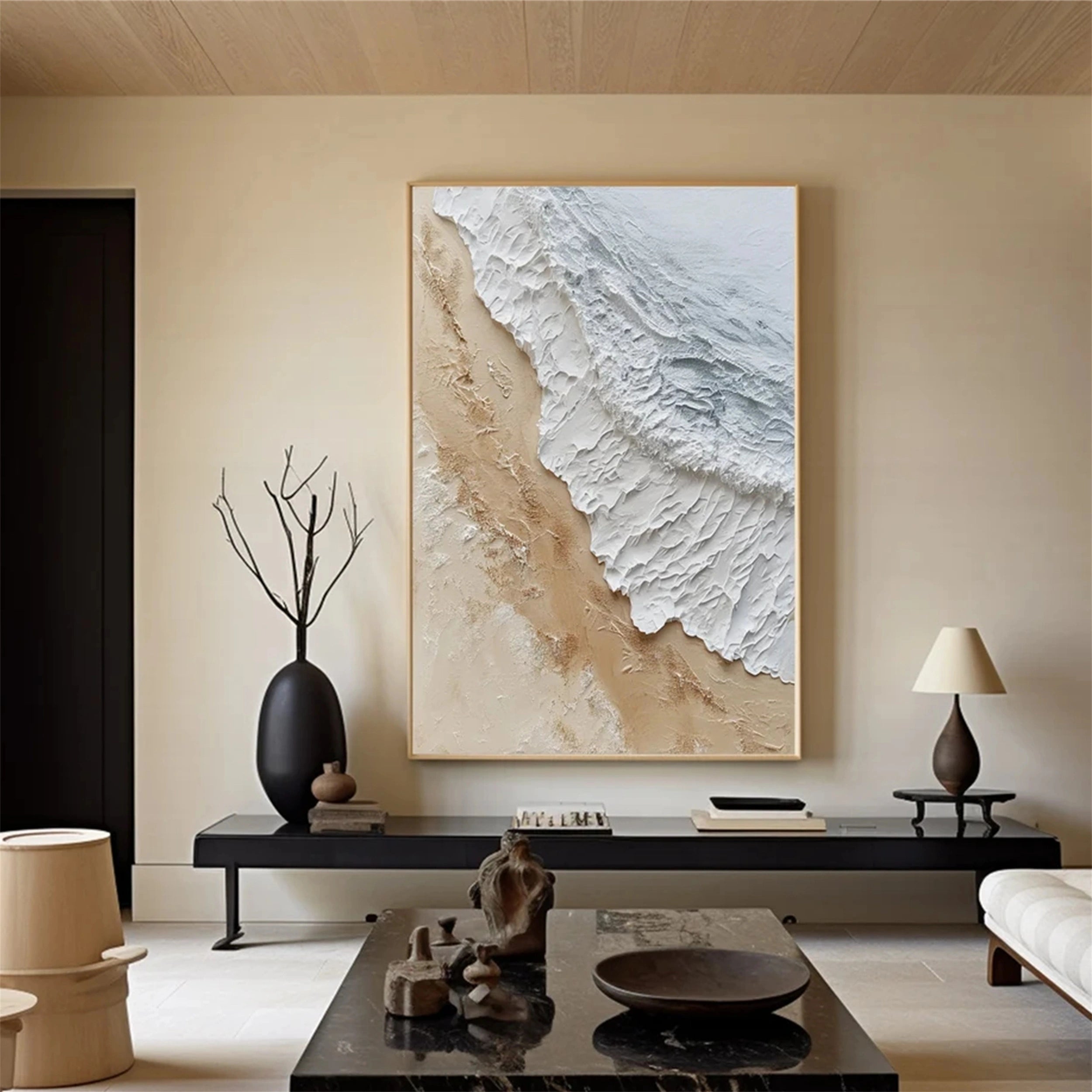 Ocean and Sky Painting #OS 084 - Handmade Canvas Wall Art for Home Decor, Office, Living Room & Bedroom