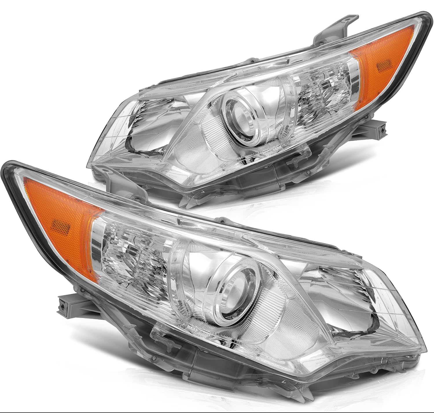 ECCPP Headlight Assembly for Toyota Camry 2012-2014 - Driver & Passenger Side Replacement Headlamps with Bright LED Bulbs | Perfect for Night Driving and Foggy Conditions