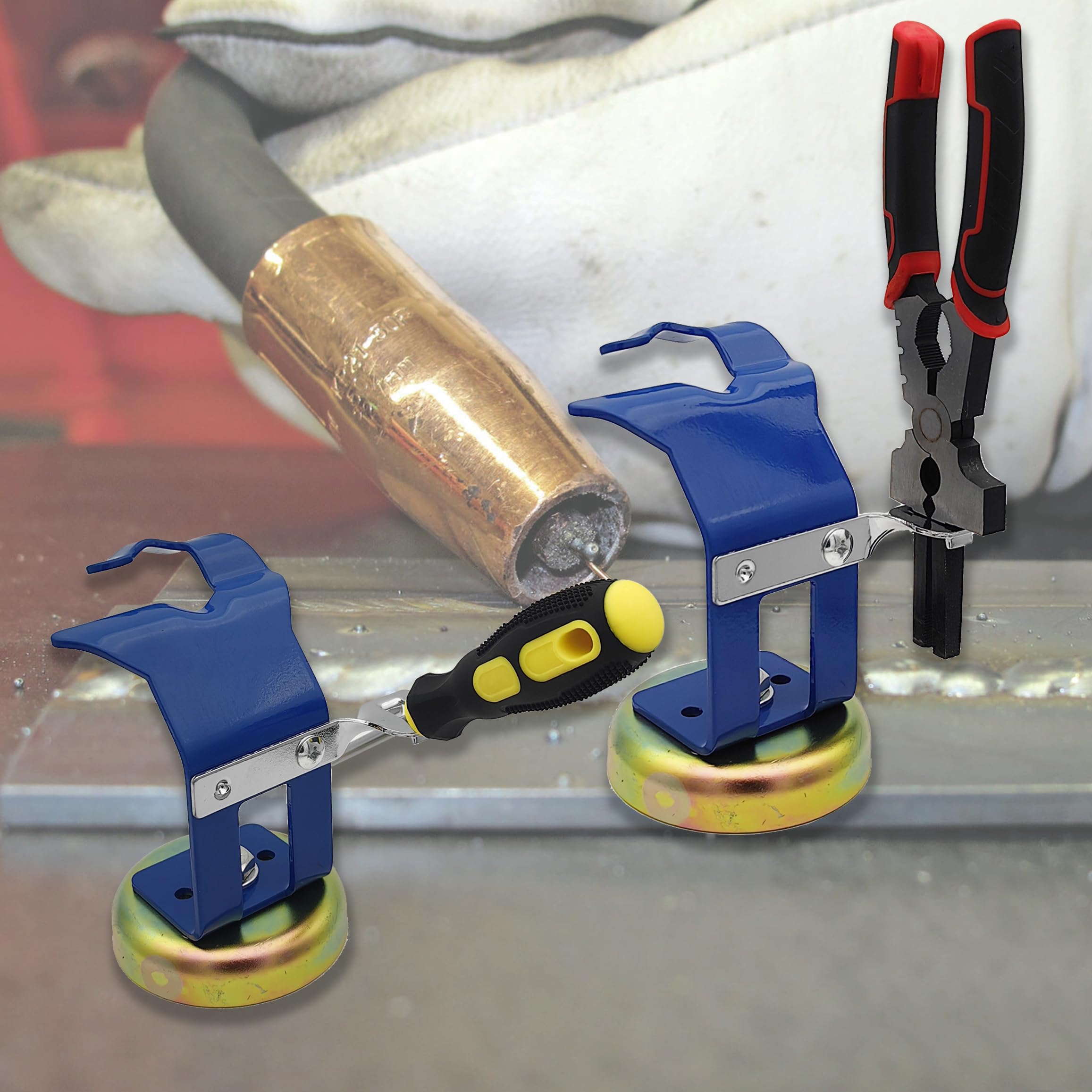 GUTIMORE MIG Torch Holder - Magnetic MIG Gun Holder with Strong Magnetic Base & Storage Hook for Welding Workbench | Perfect for Welders, Metal Fabrication & DIY Projects