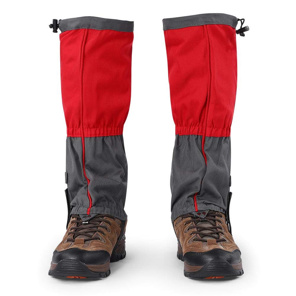 Waterproof Snow Boot Gaiters for Hiking, Hunting & Mountain Climbing - Breathable Leg Gaiters for Outdoor Adventures (Red) - Perfect for Winter Sports & Ski Equipment