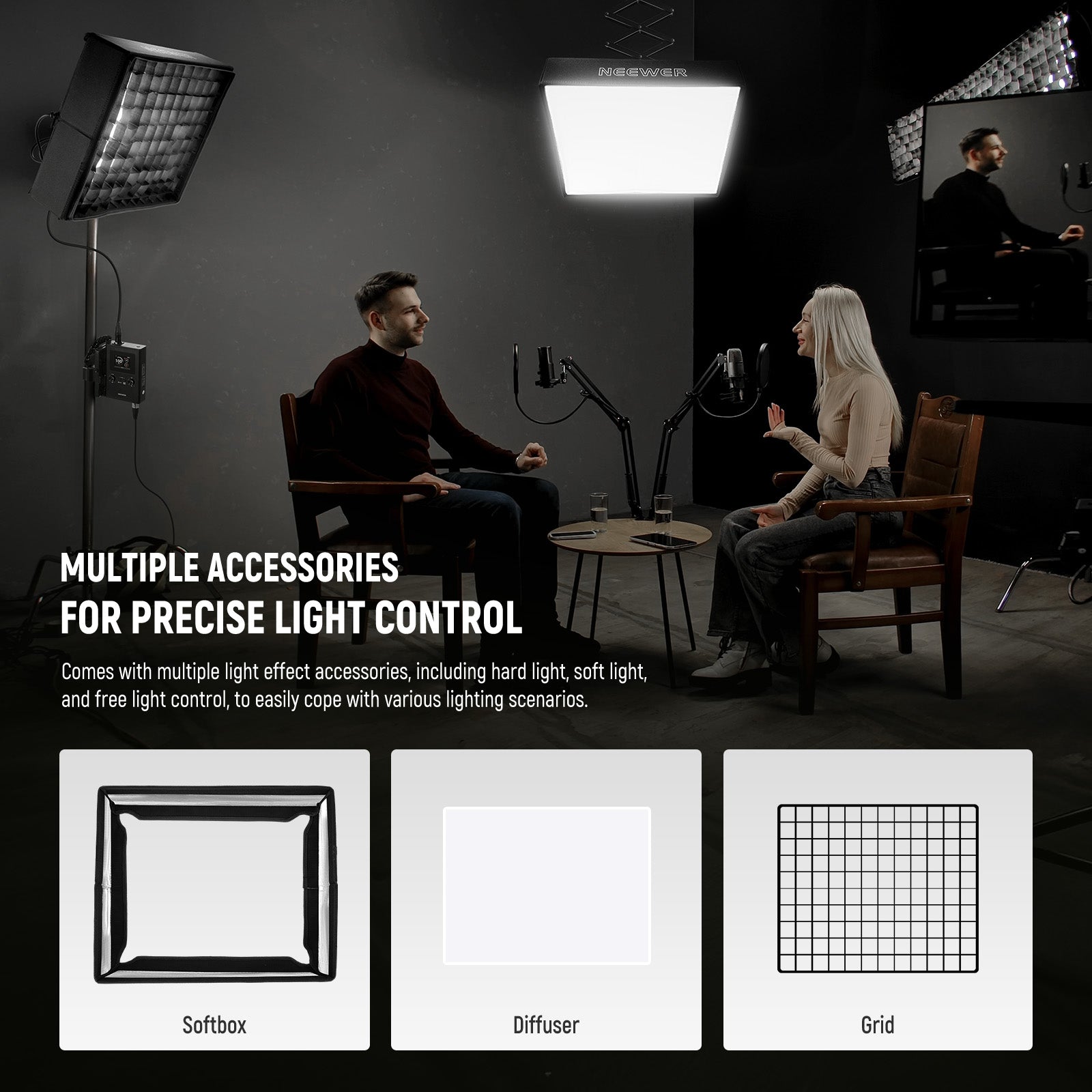 NEEWER FL100C 115W Flexible DMX Control LED RGB Video Light Kit - Professional Studio Lighting for Photography, Filmmaking, and Live Streaming