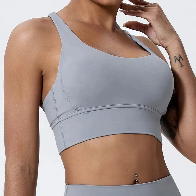 Women's Push Up Sports Bra - Cross Back Yoga Top for Running, Gym & Fitness - Shockproof Workout Crop Top - Perfect for Yoga, HIIT & Cardio Workouts