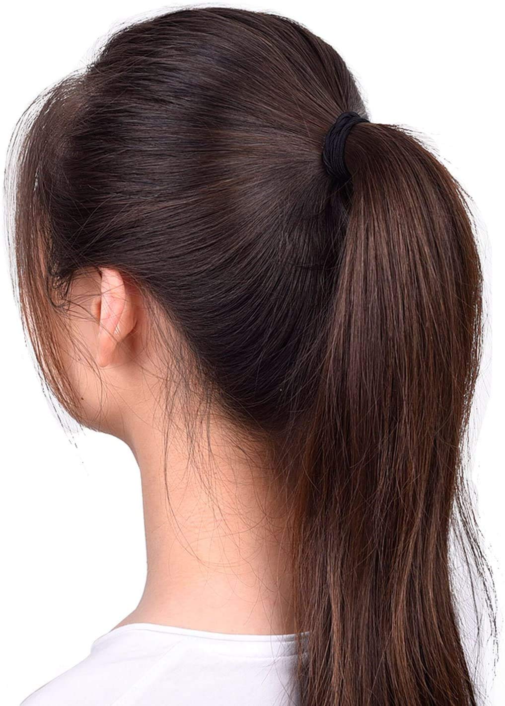 AL ZAHRA 50 Pack 4mm Elastic Hair Ties - No Metal Ponytail Holders for Women, Girls, Kids & Men - Soft Hairbands for Thick Hair (Black) - Perfect for School, Work, Sports & Daily Styling