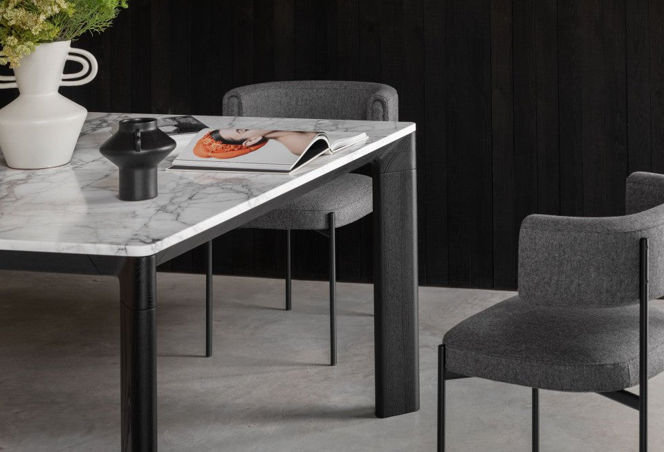Midj Planum Modern Dining Table - Solid Wood Kitchen Table for 6 - Perfect for Dining Room, Kitchen, and Small Space Gatherings