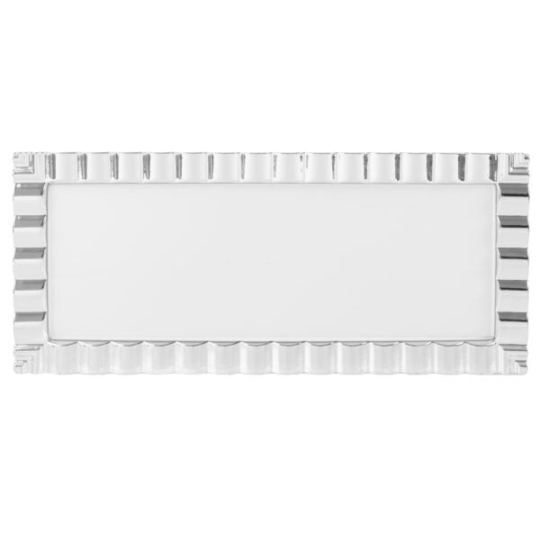 Elegant Silver & White Rectangular Serving Trays (Set of 2) - Perfect for Dining, Entertaining, and Home Decor