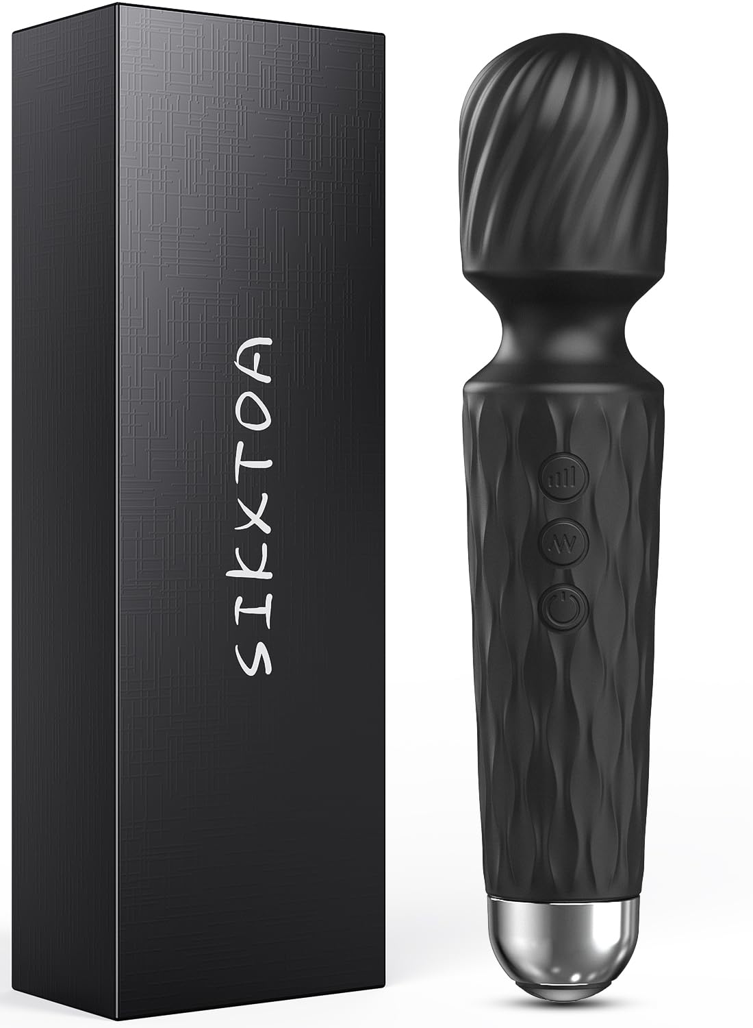 Powerful Waterproof Vibrator Wand for Women - 8 Speeds & 20 Patterns, Clitoral Stimulator & G-Spot Massager - Adult Sex Toy for Solo Play & Couples (Deep Black) - Perfect for Relaxation & Intimate Moments