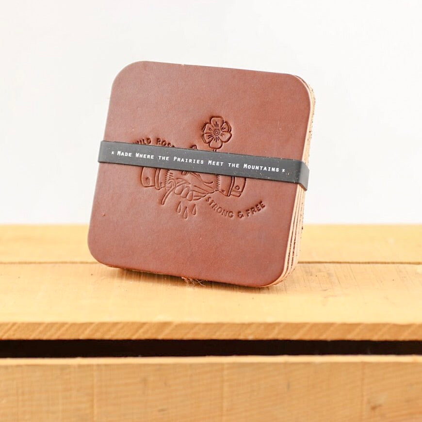 Wild Rose Coaster Set - 4-Piece Absorbent Cork Coasters for Hot & Cold Drinks - Perfect for Home, Office, and Outdoor Use