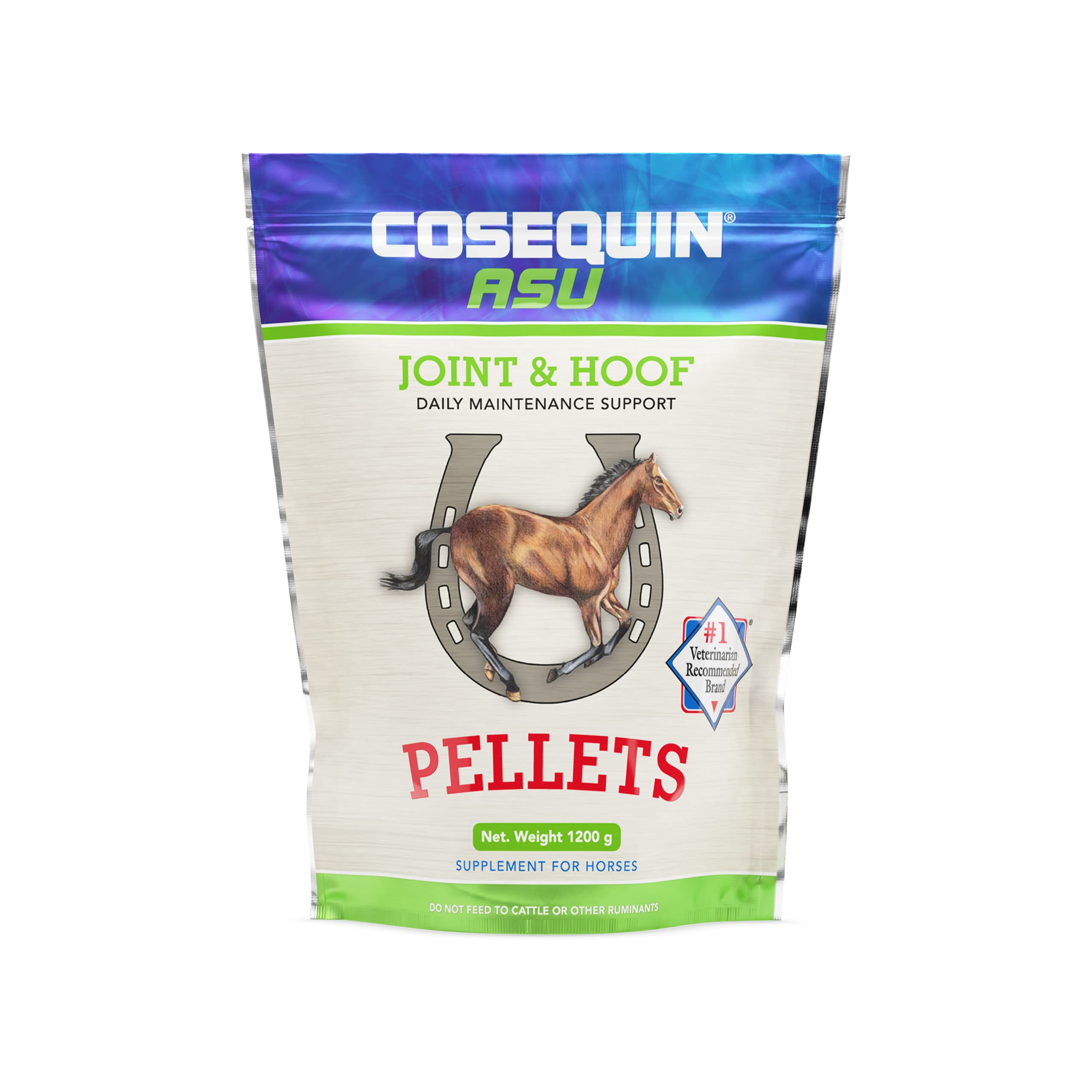 Nutramax Laboratories Cosequin ASU Joint & Hoof Pellets - Glucosamine, Chondroitin, MSM & Biotin Supplement for Horse Joint Health (1200g) - Supports Mobility & Hoof Strength for Active & Senior Horses