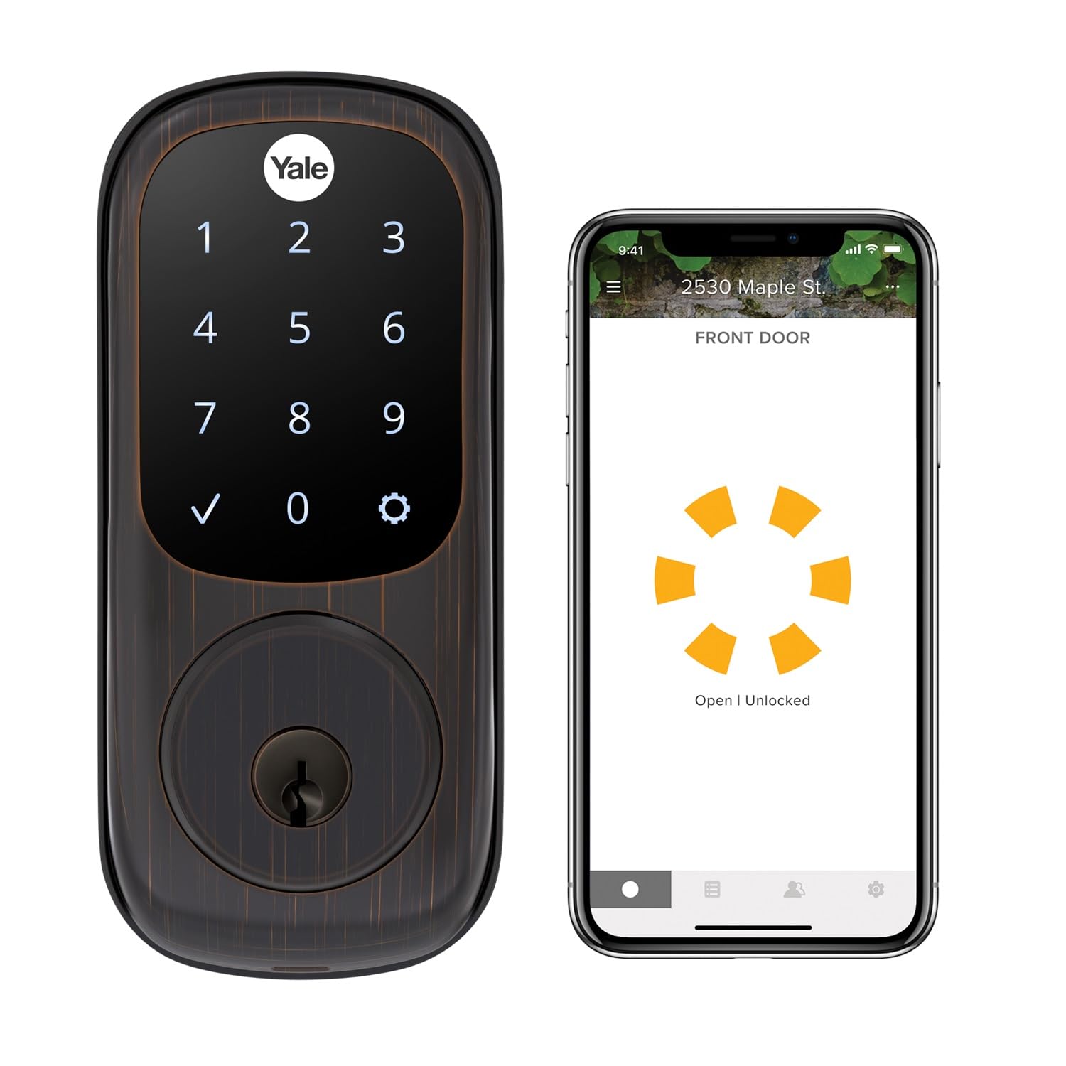 Yale Assure Lock - Wi-Fi Smart Lock with Keypad & Backup Key, Oil Rubbed Bronze Finish (YRD226-CBA-0BP) | Keyless Entry for Homes, Apartments & Offices | Secure Digital Touchscreen & Remote Access