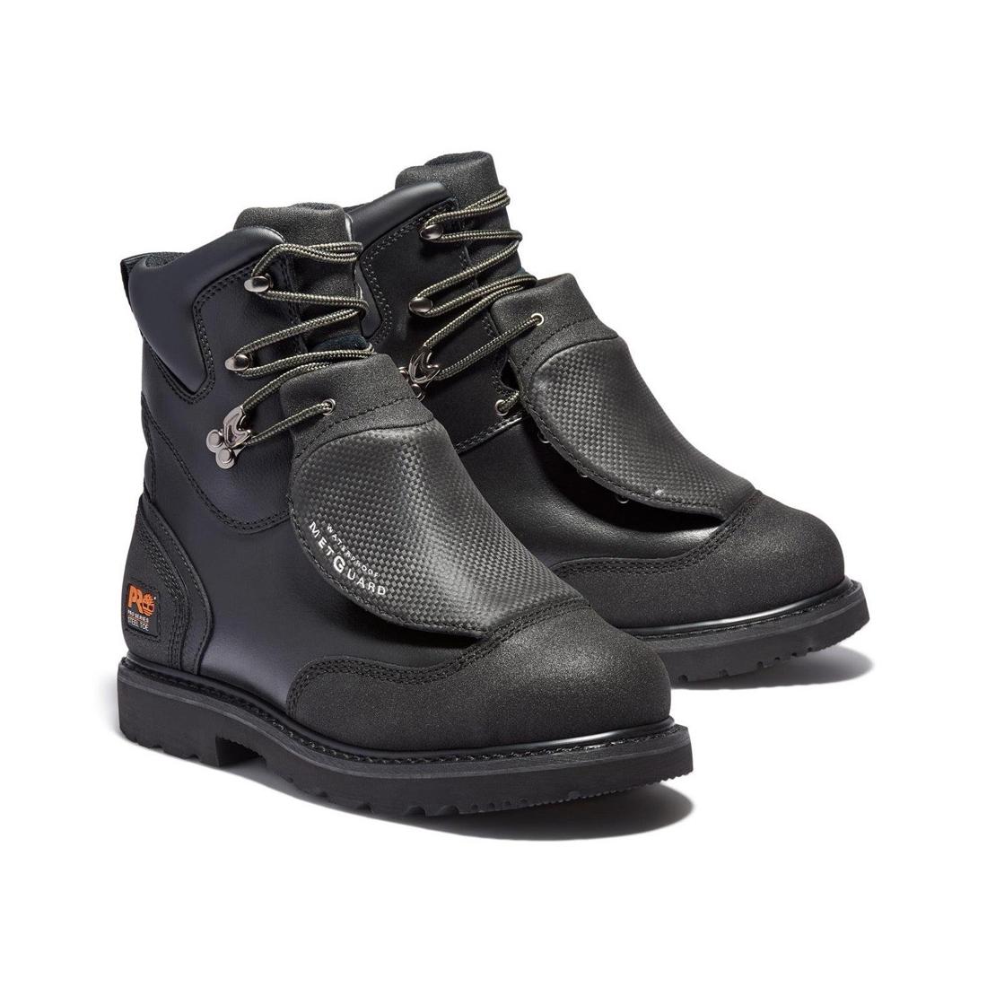 8 Inch Steel Toe Waterproof Work Boots for Men - Met Guard Safety Shoes, Black - Ideal for Construction, Warehouse & Outdoor Work
