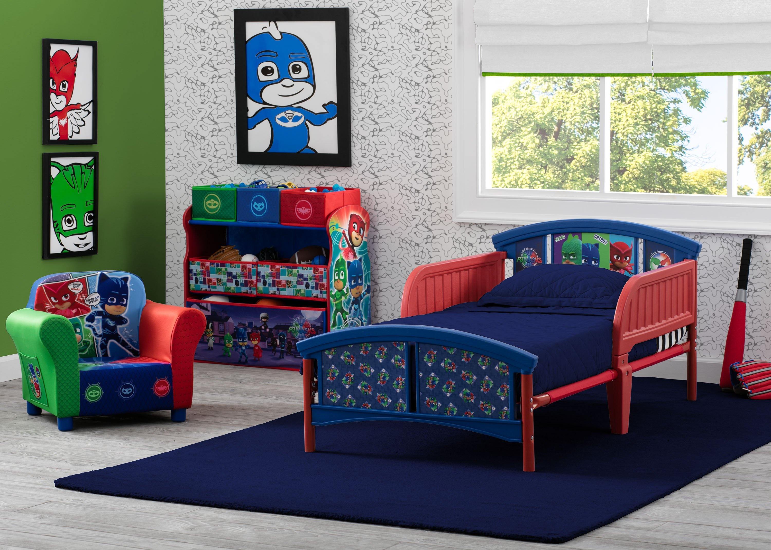 PJ Masks Plastic Toddler Bed for Kids - Lightweight, Durable & Safe Children's Bed with Superhero Design - Perfect for Nursery, Bedroom or Playroom Decor