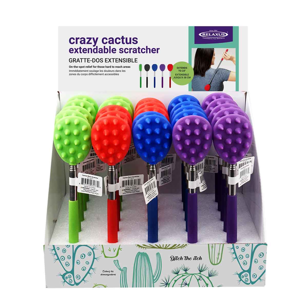 RELAXUS 705555 Crazy Cactus Extendable Cat Scratcher - Perfect for Indoor Cats, Playtime & Furniture Protection