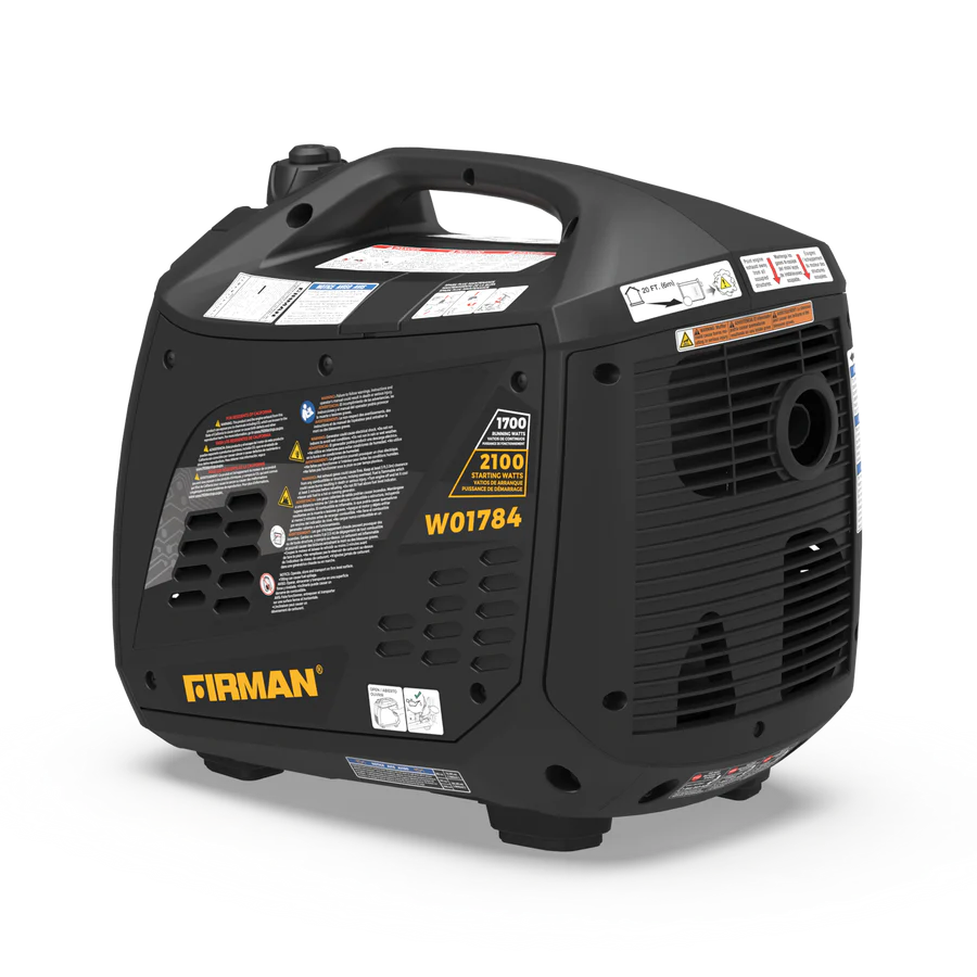 Firman W01784F 1700W/2100W Gas Inverter Generator - 30 Amp Low THD Portable Power for Camping, RV & Emergency Backup | Manufacturer RFB