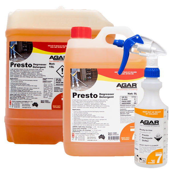 Presto Kitchen Degreaser Detergent - Powerful Stain Remover for Stove, Oven & Grill - Ideal for Home & Commercial Use