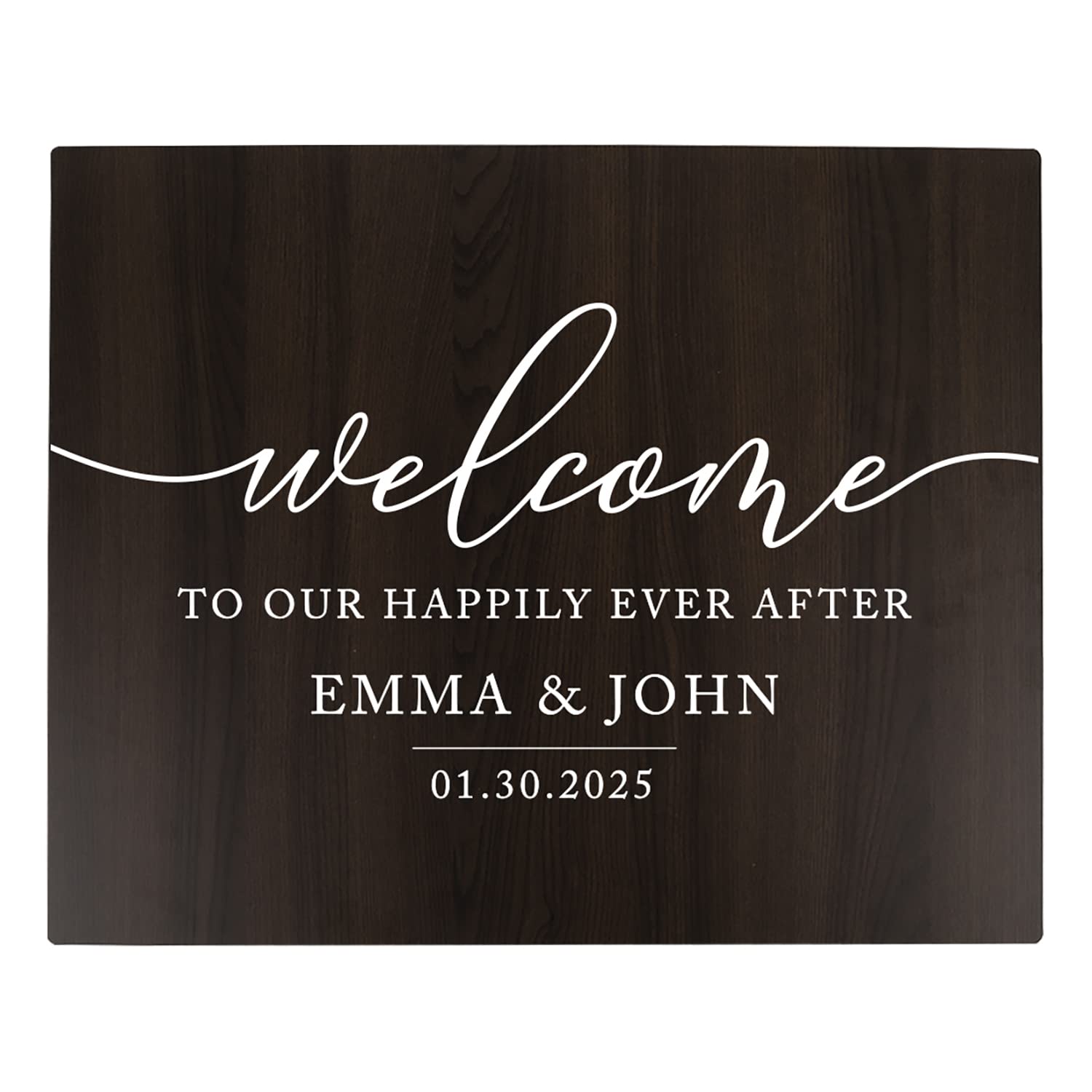 Personalized Large Wooden Welcome Sign for Wedding - 16