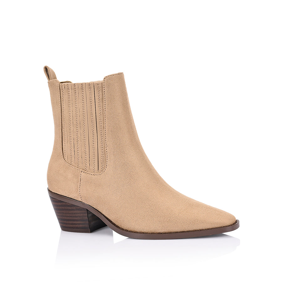 Dale Women's Chelsea Ankle Boots in Taupe - Comfortable Micro Suede Shoes for Fall & Winter Fashion | Perfect for Office, Casual Outfits and Date Nights