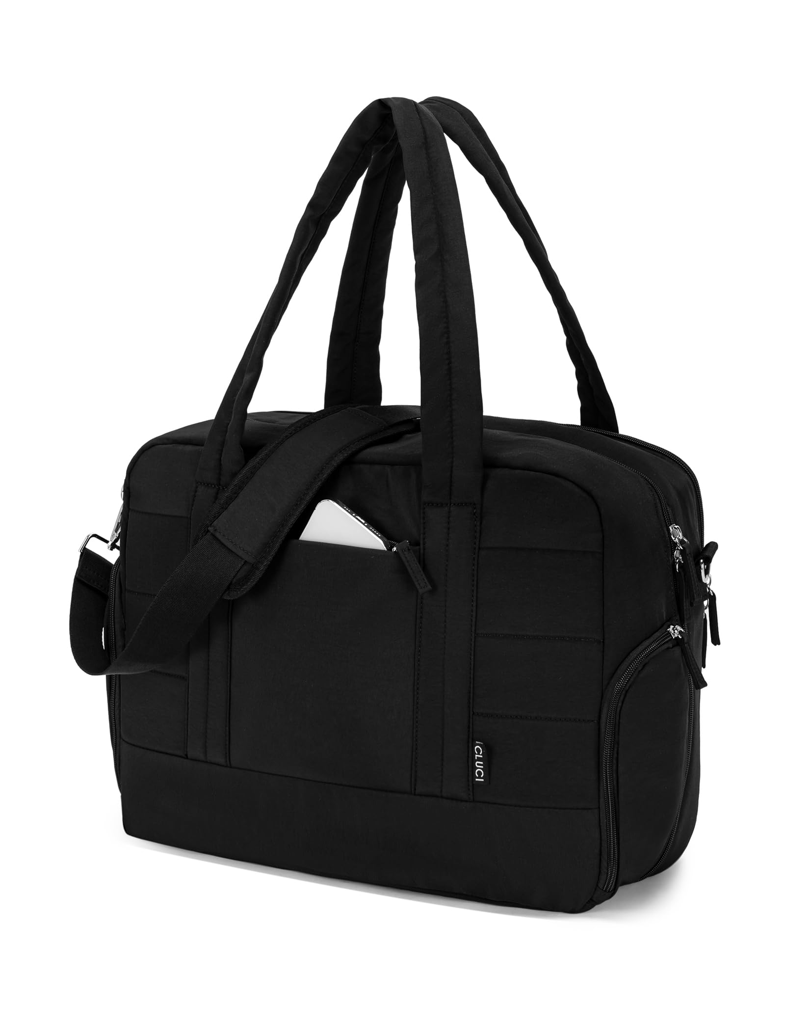 CLUCI Women's Puffer Duffel Bag - Waterproof Business Travel & Weekender Carry On with Shoe Compartment & Laptop Sleeve | Perfect for Overnight Trips, Gym, Work & Weekend Getaways