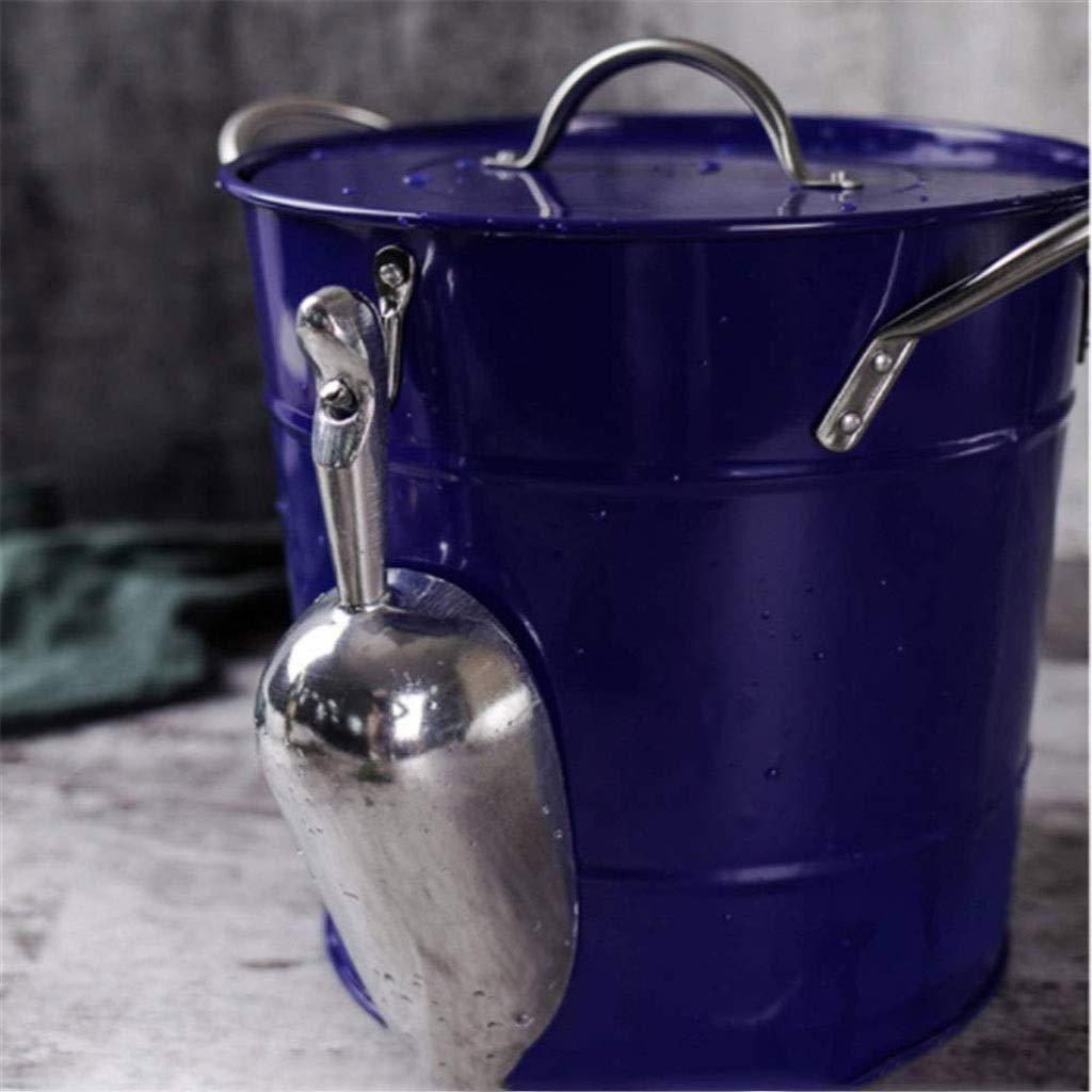 Premium Blue Metal Ice Bucket Set with Lid & Scoop - Double Walled Stainless Steel Chiller for Wine, Champagne & Beverages - Perfect for Parties, Weddings & Outdoor Gatherings