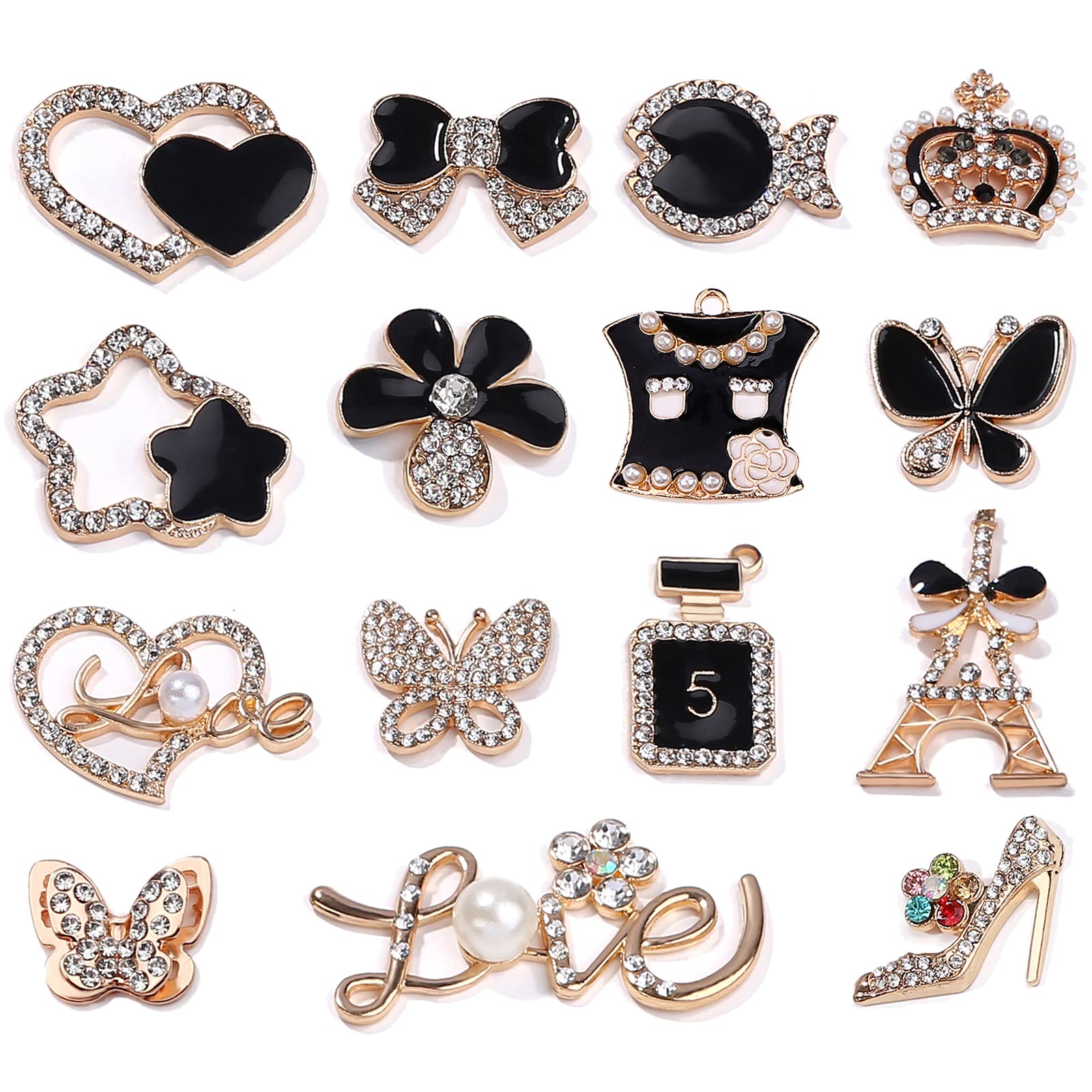MOBUR 15-25 Pcs Shoe Charms for Women - Fashion Crystal Diamond Clog Sandal Decorations - Perfect for Birthday Party Gifts & DIY Footwear Accessories
