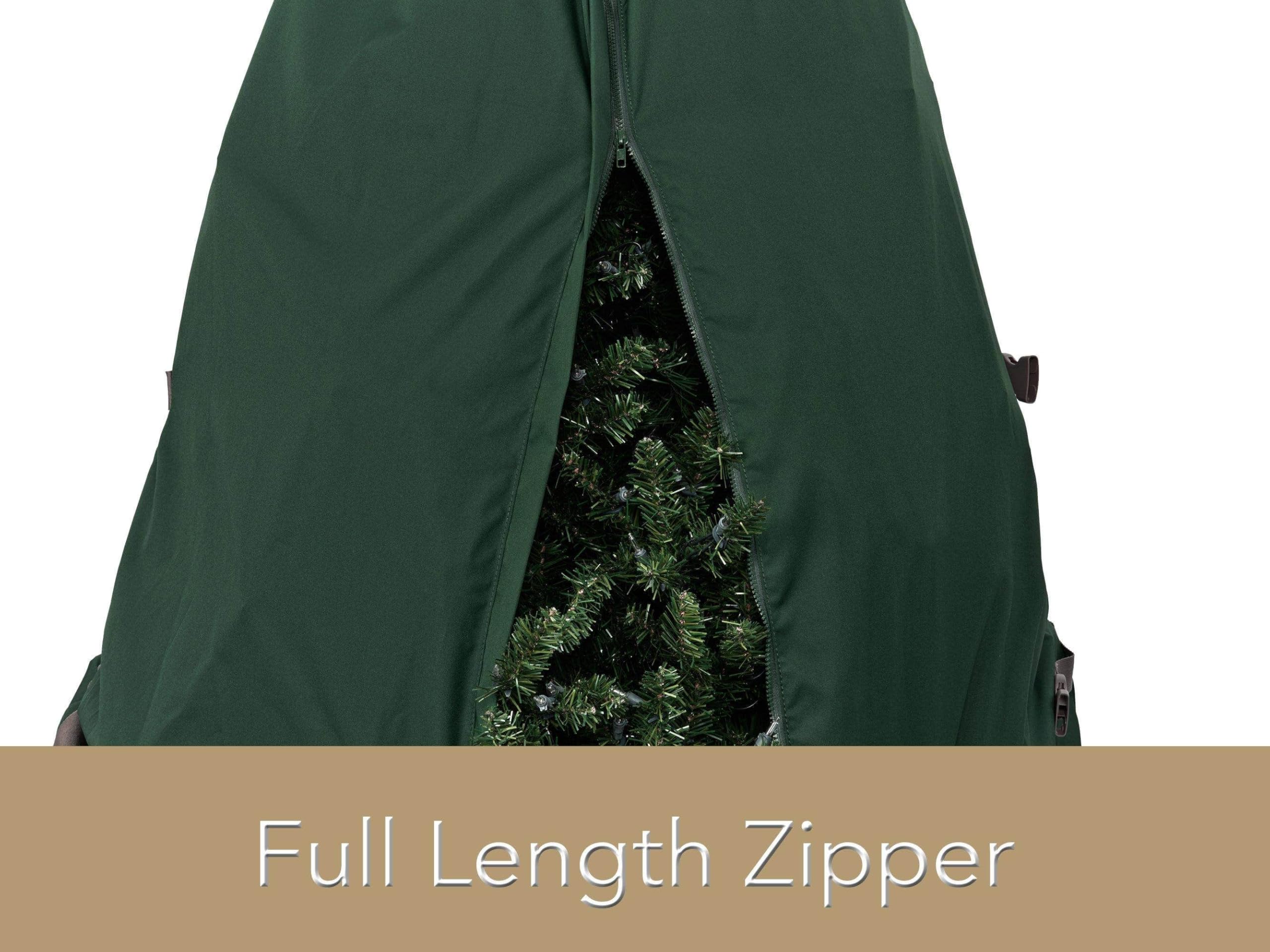 Covermates Keepsakes Upright Christmas Tree Storage Bag - Heavy Duty Holiday Organizer with Cinch Straps for Superior Protection (Green) - Perfect for Storing Artificial Christmas Trees in Attics, Basements or Garages