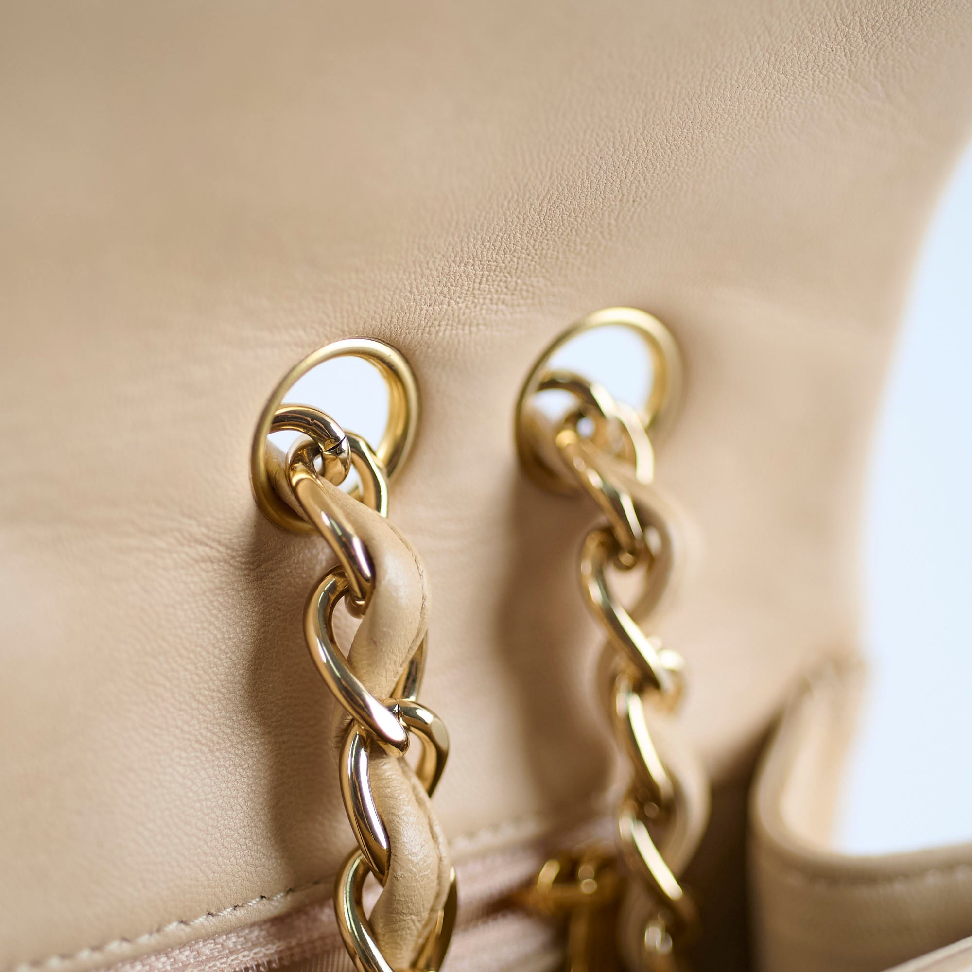 Authentic Chanel Single Flap Jumbo Bag in Beige Lambskin Leather (12 Series 2009) - Luxury Handbag for Women, Perfect for Work, Evening Events & Fashionable Outfits